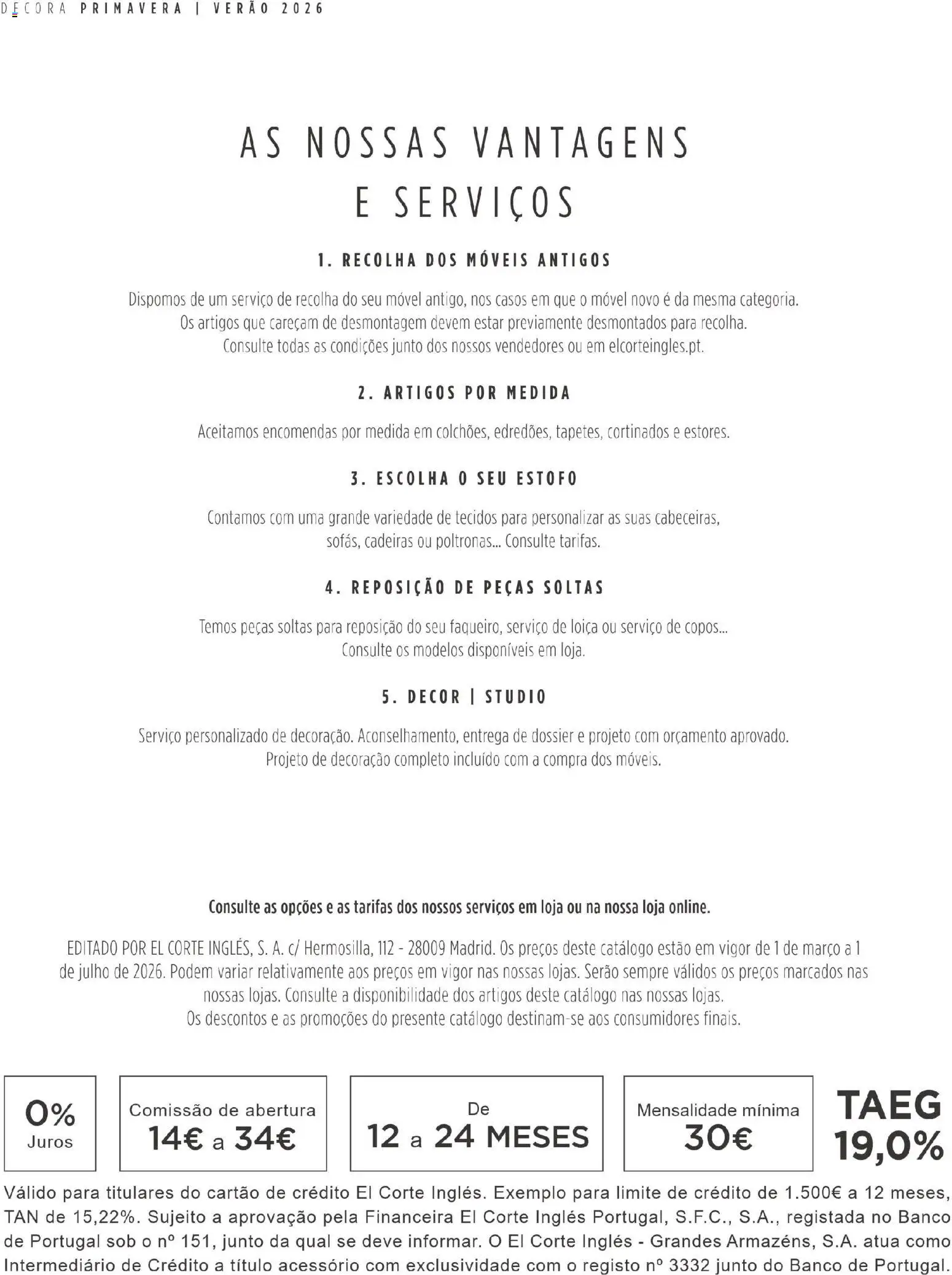 El Corte Ingles Decora │ válido de 23.04.2026 | Página: 4 | Produtos: Copos, Cadeiras, Banco, Poltronas