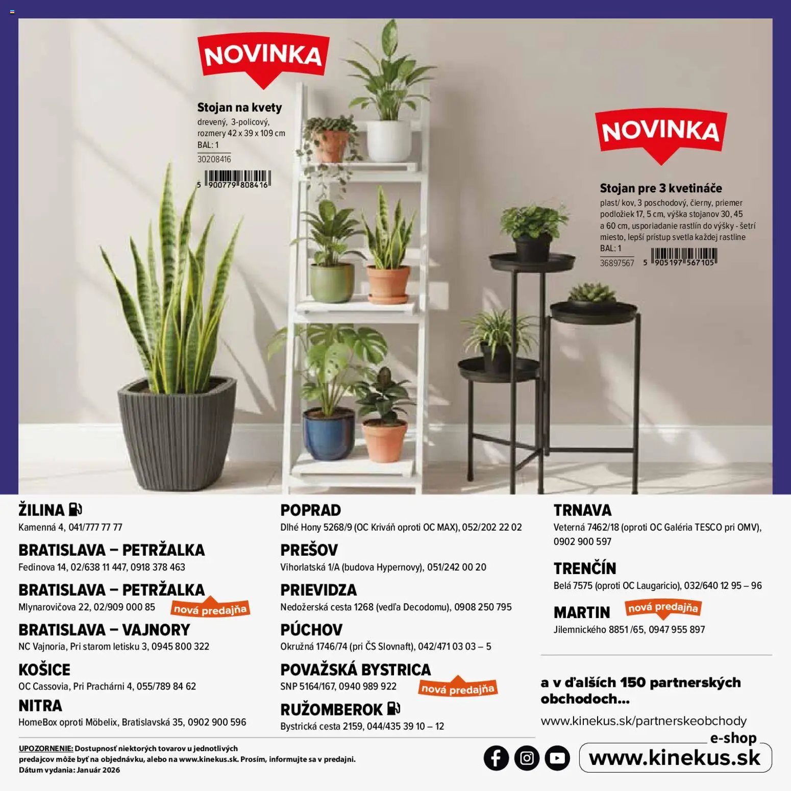 Nové Kinekus akcie – leták je platný od 02.03.2026 | Strana: 48 | Produkty: Stojan na kvety, Kvety, Svetlá
