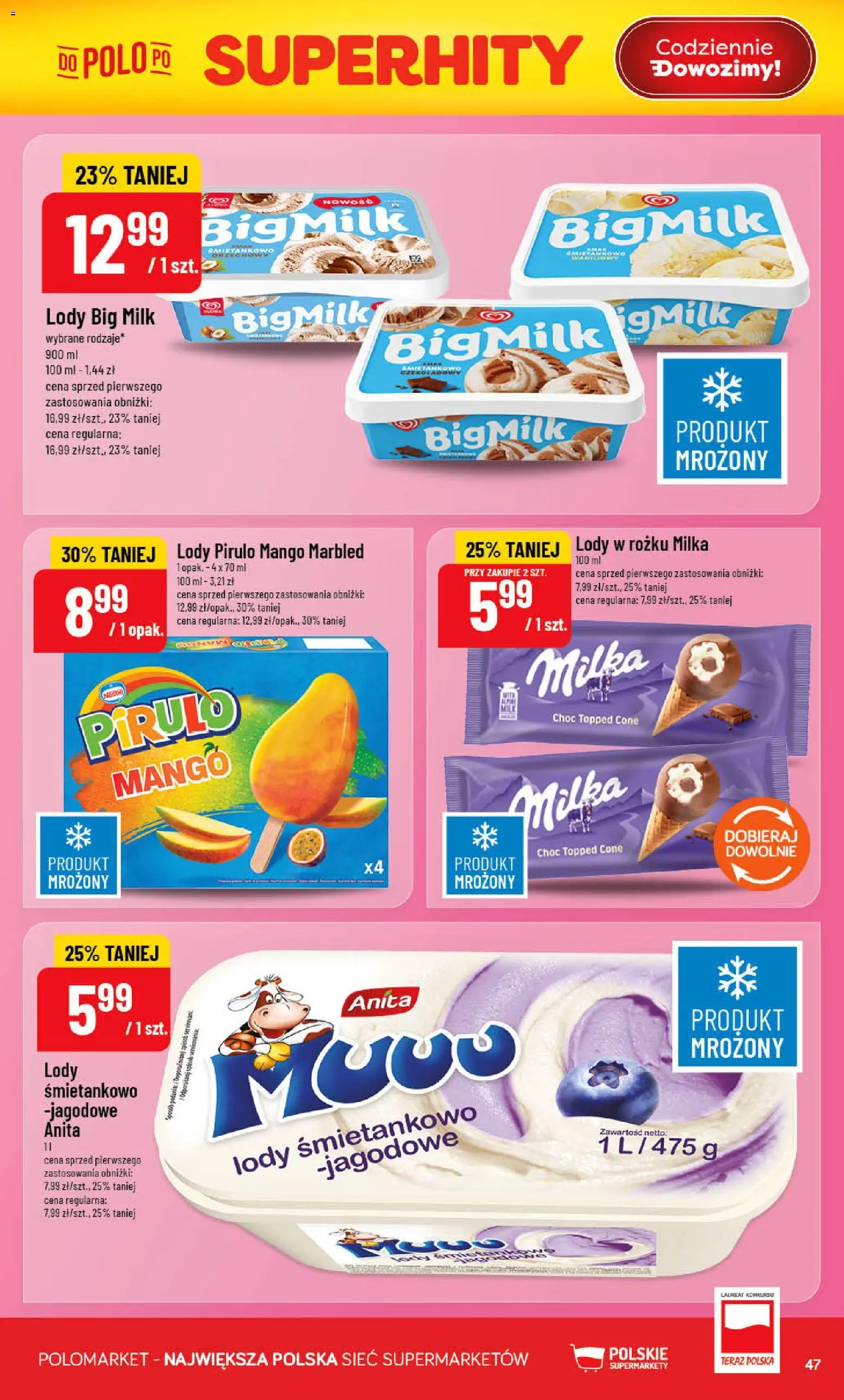 POLOmarket gazetka od 17.06.2026 | Strona: 47 | Produkty: Mango, Milka, Big Milk, Lody