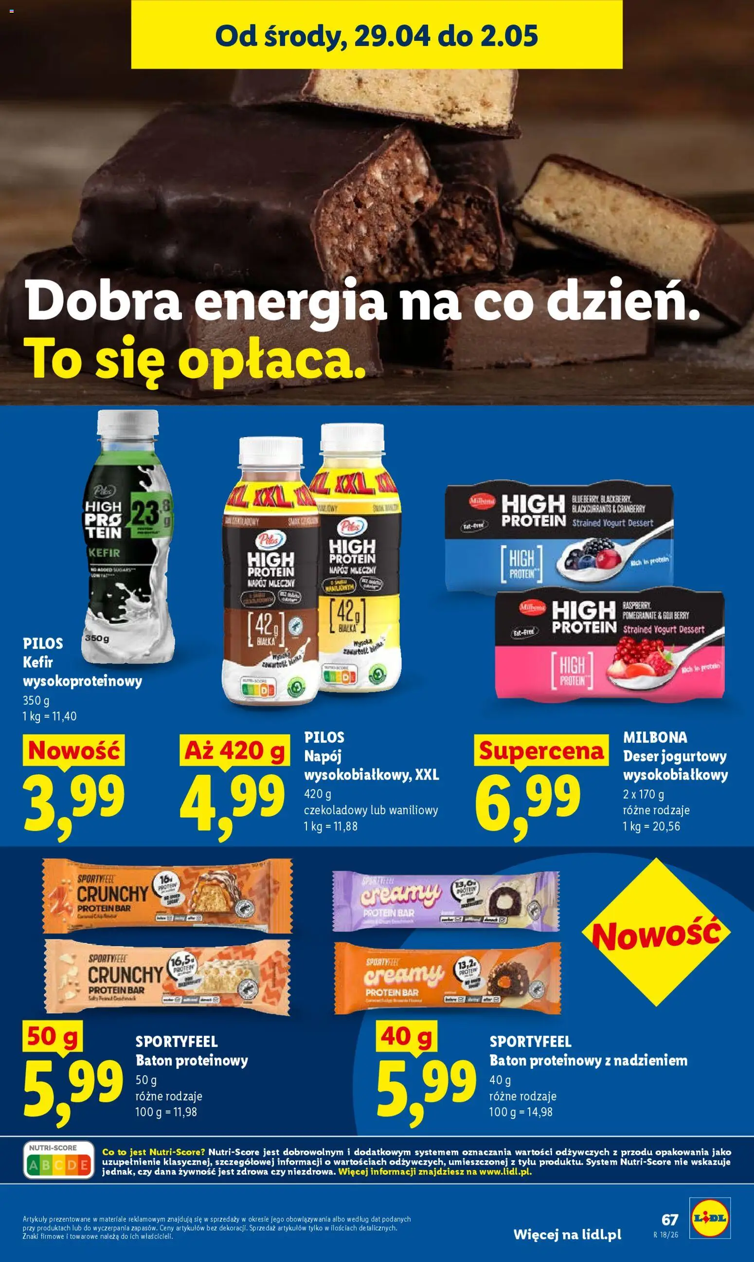 Lidl gazetka od 29.04.2026 | Strona: 67 | Produkty: Kefir, Baton