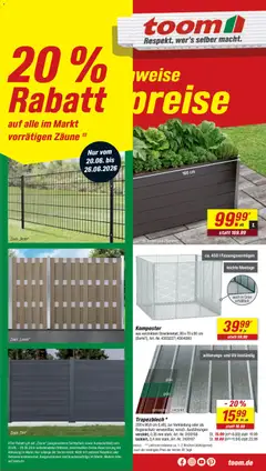 Toom Baumarkt Prospekt ab 20.06.2026 gültig