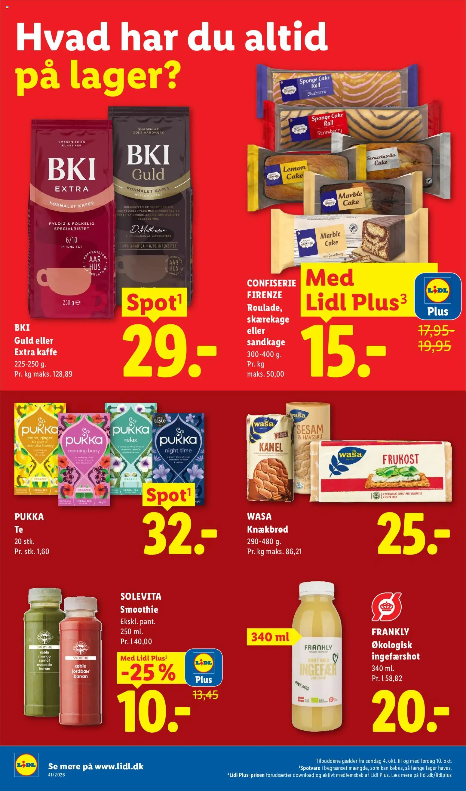 Lidl tilbudsavis – gyldig fra 04/10/2026 | Side: 8 | Produkter: Kaffe, Te, Knækbrød, Smoothie