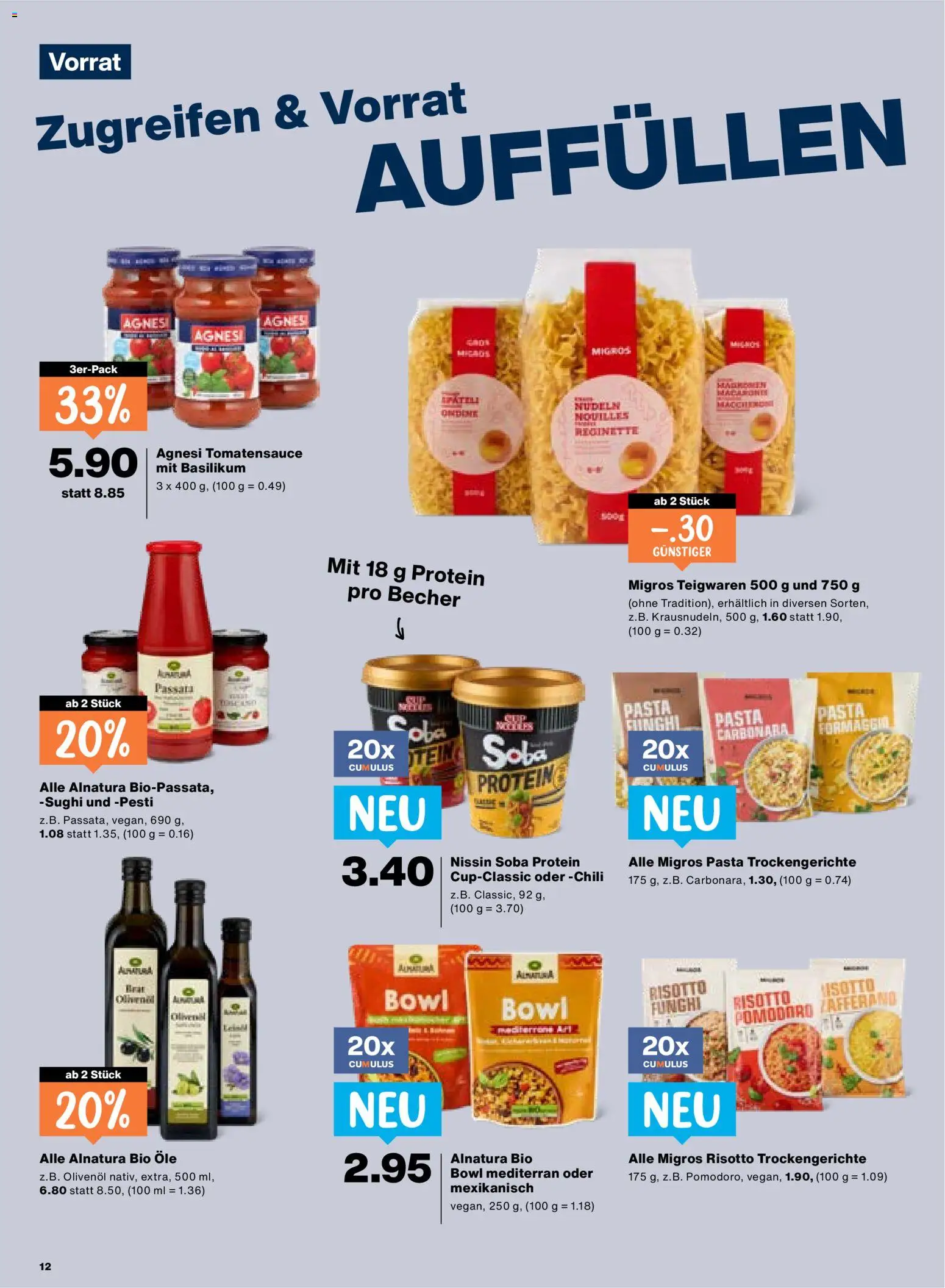 Migros aktionen – gültig ab 06.08.2026 | Seite: 12 | Produkte: Teigwaren, Chili, Nudeln, Pasta