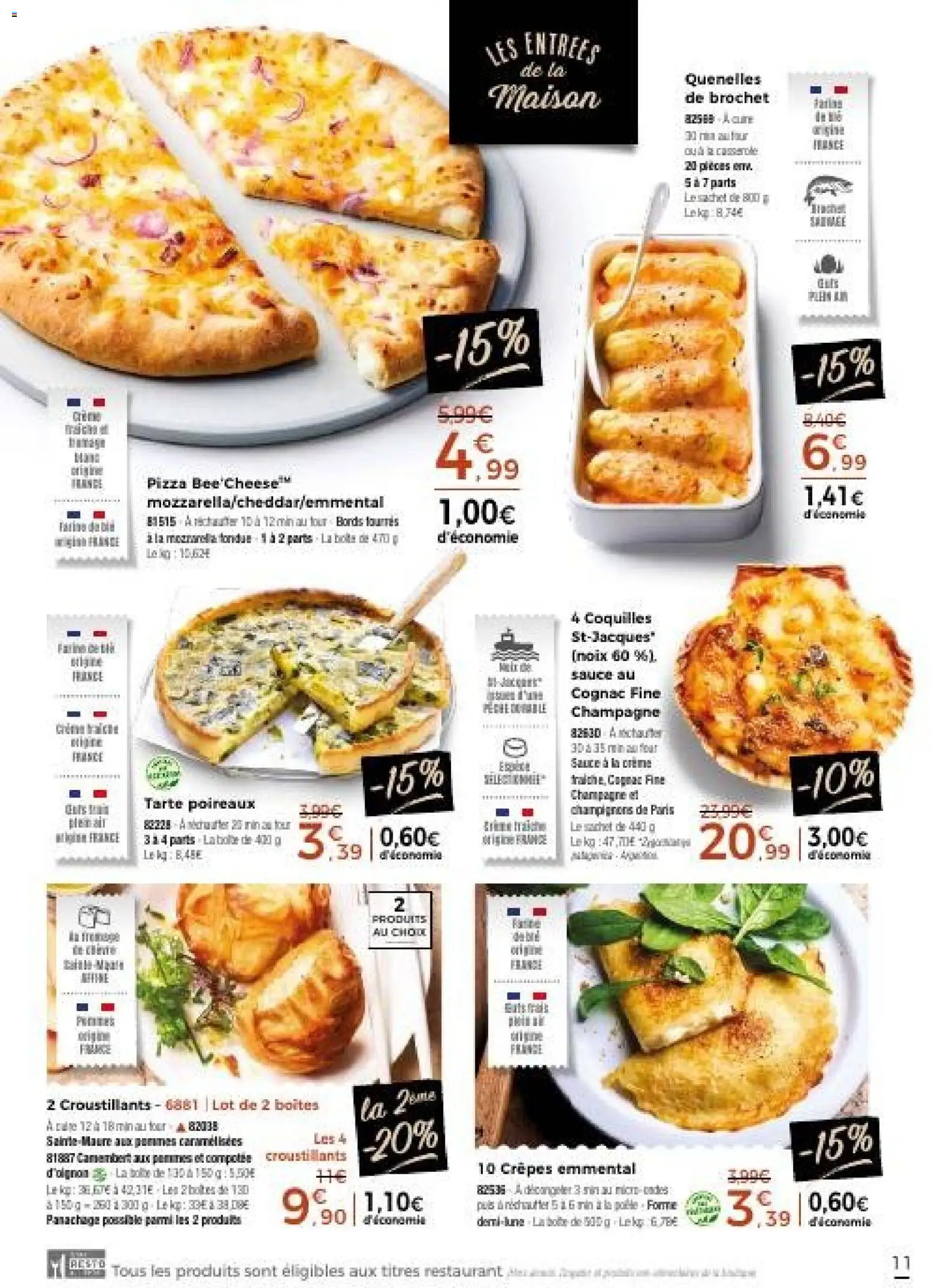 {H1} | Page: 11 | Produits: Mozzarella, Pizza, Noix, Crème