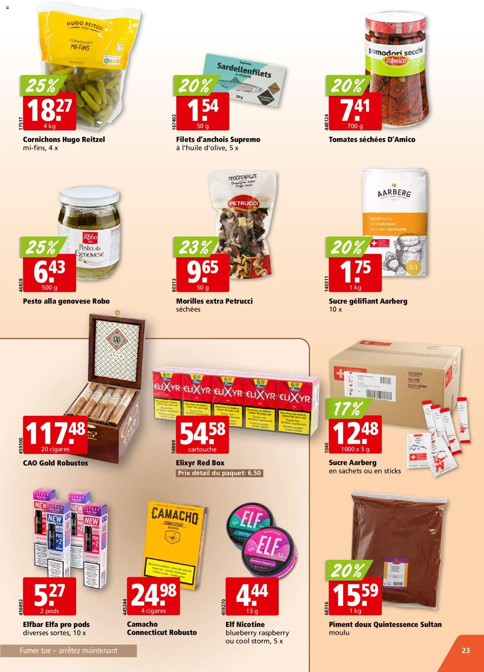 Aligro aktionen Chavannes, Matran, Genève, Sion – gültig ab 20.07.2026 | Seite: 23 | Produkte: Box, Zucker
