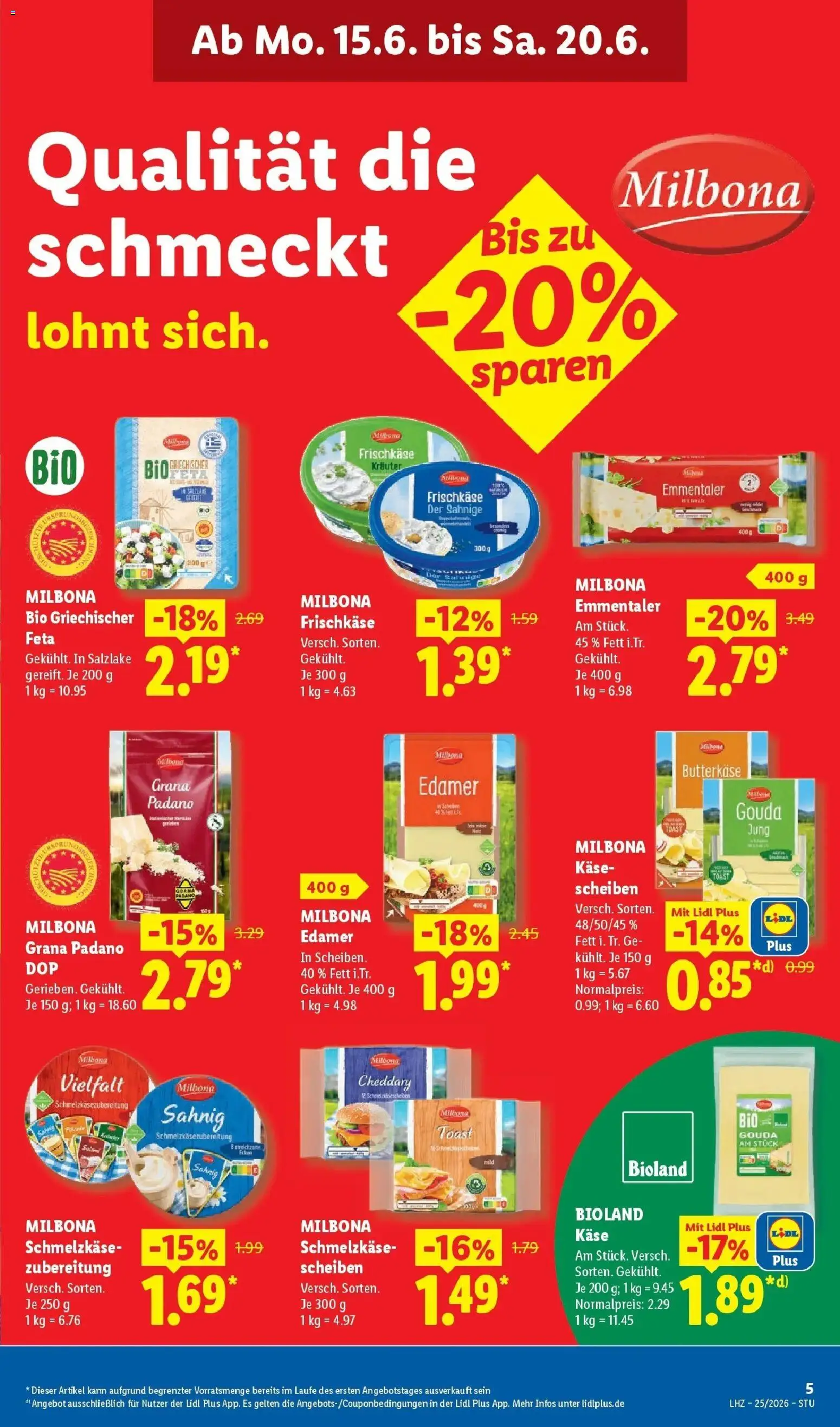 Lidl Prospekt Ebersbach – gültig ab 15.06.2026 | Seite: 13 | Produkte: Feta, Käse, Toast, Gouda