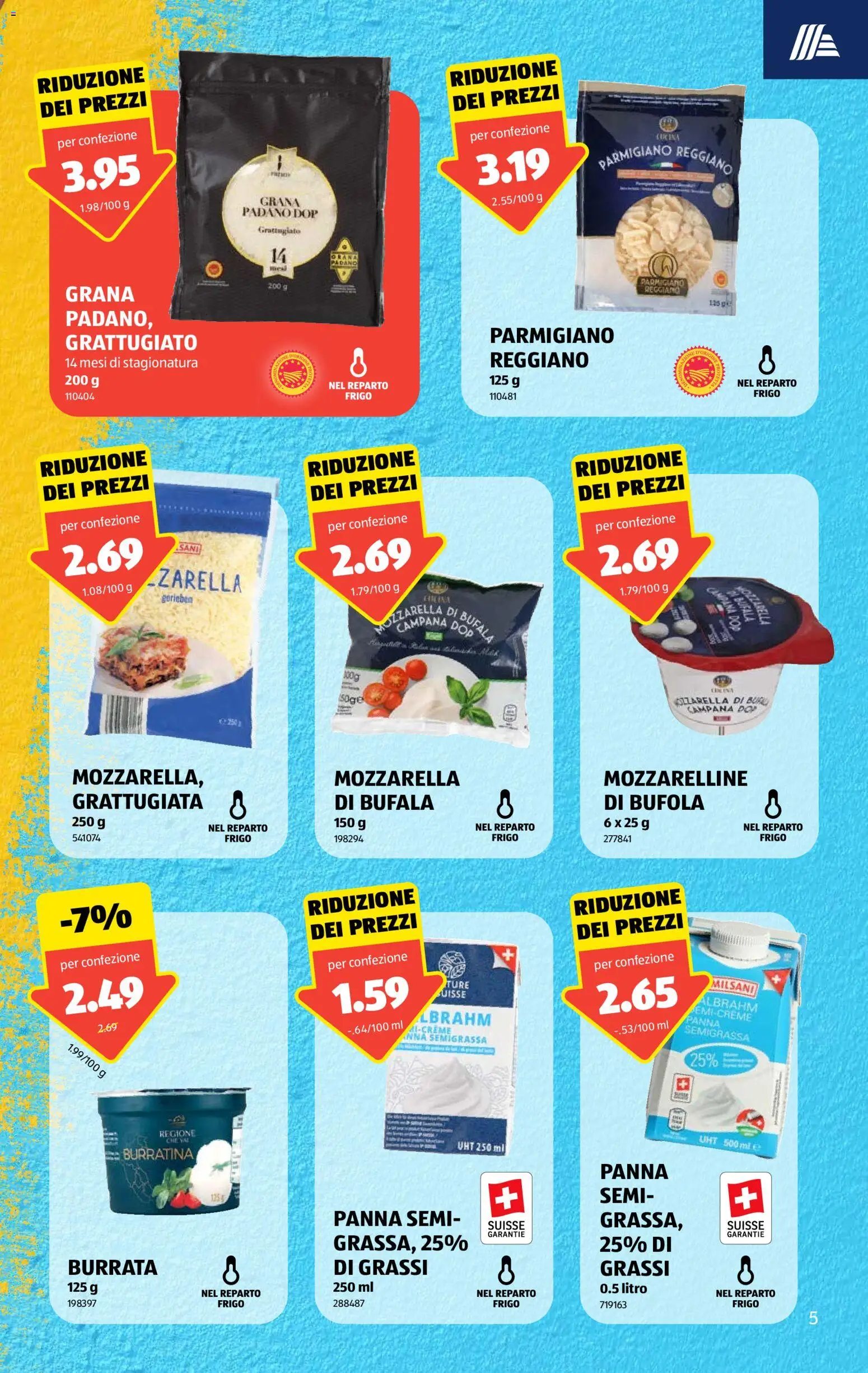 Aldi aktionen IT – gültig ab 27.08.2026 | Seite: 5 | Produkte: Grana Padano, Burrata, Creme
