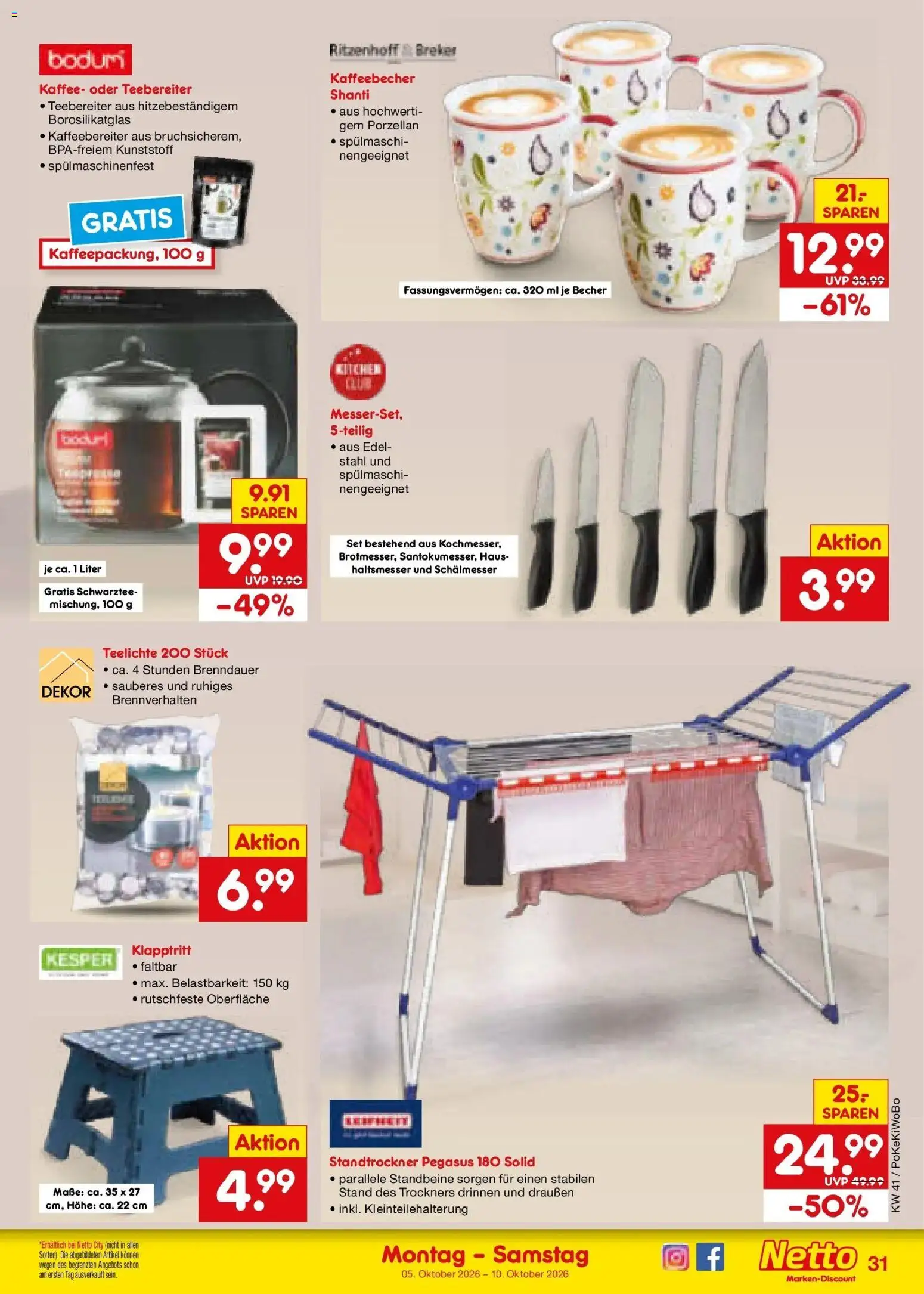 Netto Marken-Discount Prospekt Amberg (ab 05.10.2026) » Angebote | Seite: 39 | Produkte: Kaffee