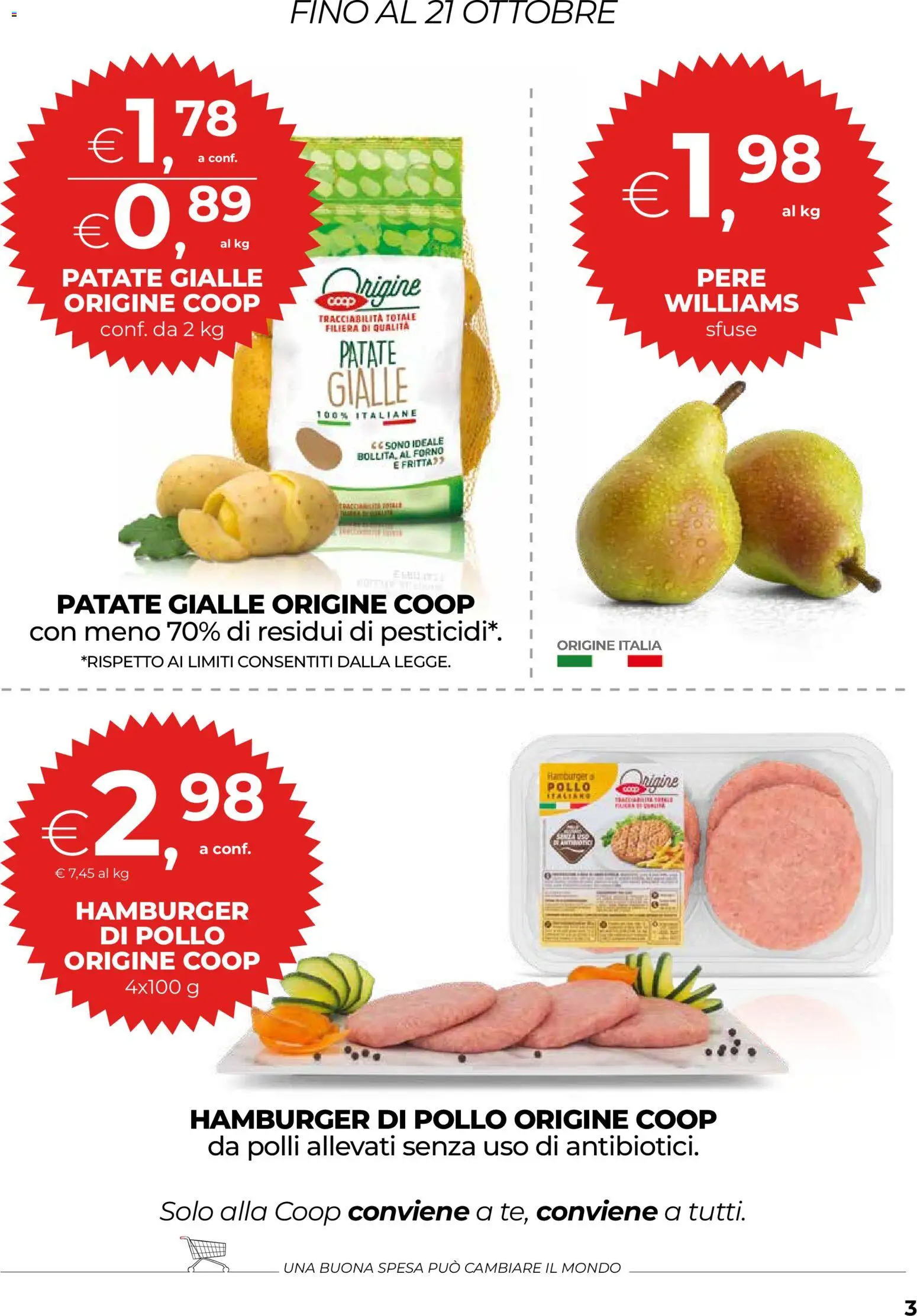 Volantino COOP del 15/10/2026 | Pagina: 3 | Prodotti: Pollo, Pere, Patate, Polli