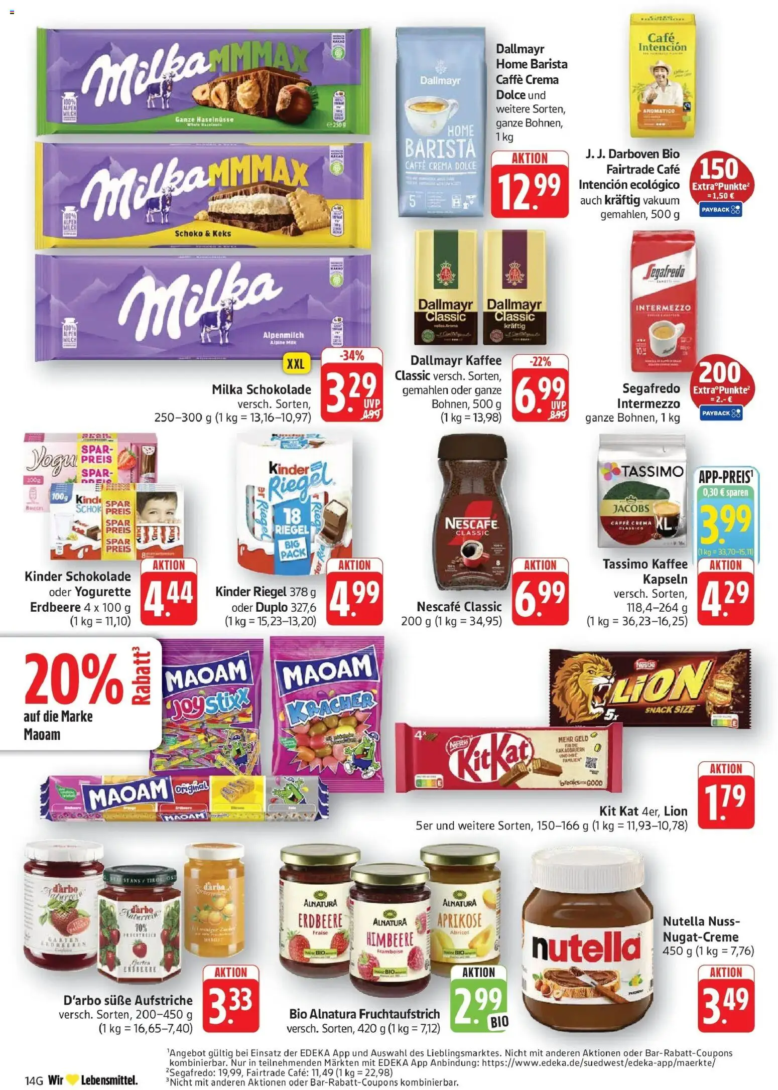 Edeka Prospekt Eislingen (ab 17.08.2026) » Angebote Online | Seite: 14 | Produkte: Yogurette, Milka, Dallmayr, Nescafe classic