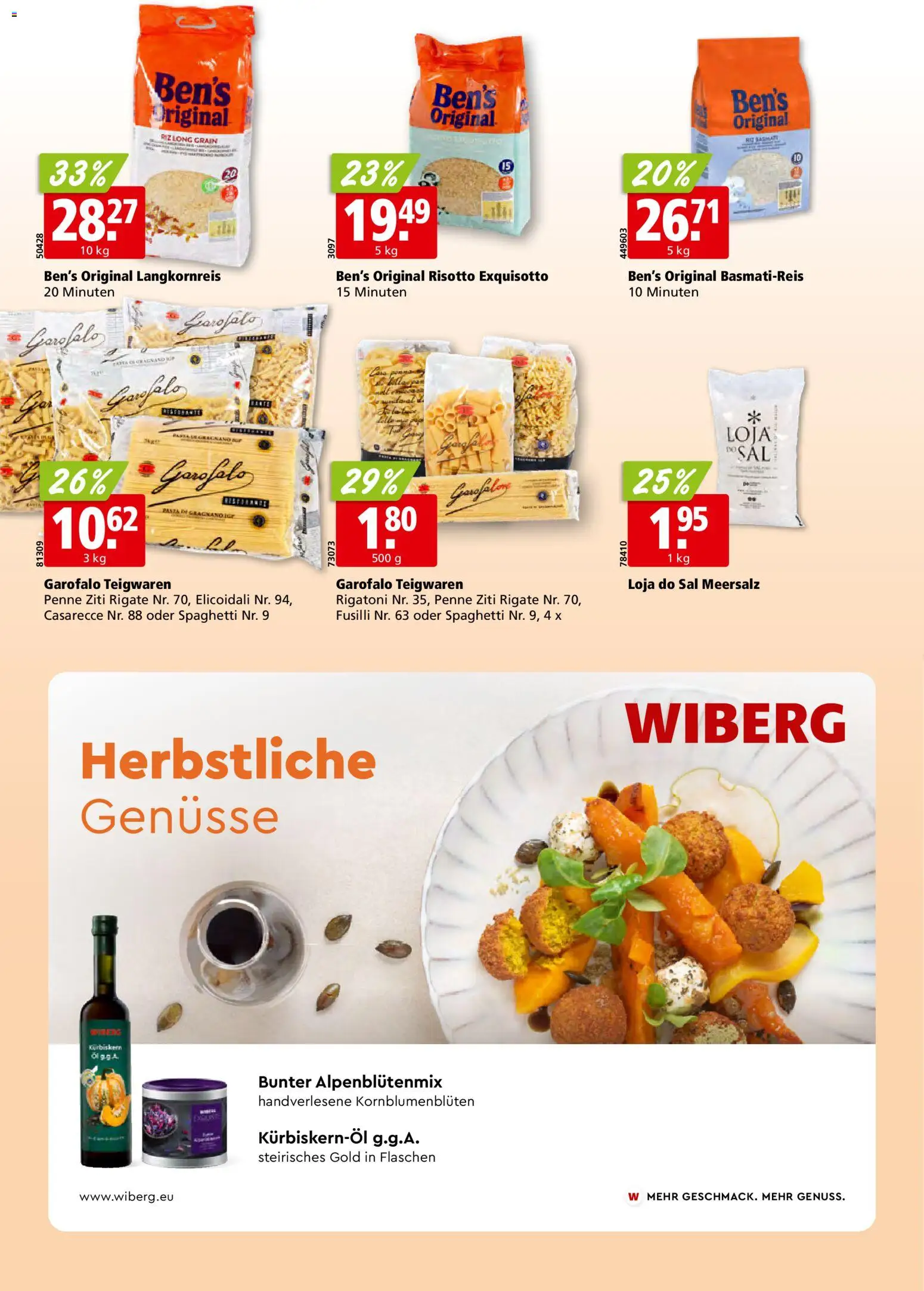 Aligro aktionen – gültig ab 14.09.2026 | Seite: 22 | Produkte: Kürbiskernöl, Basmatireis, Öl, Teigwaren