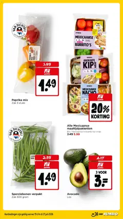 Avocado, Los - Voorbeeld van een folder van Jumbo, geldig van 15-07-2026 | Pagina: 8 | Producten: Zak, Kész piskótalap, Maïs, Kip