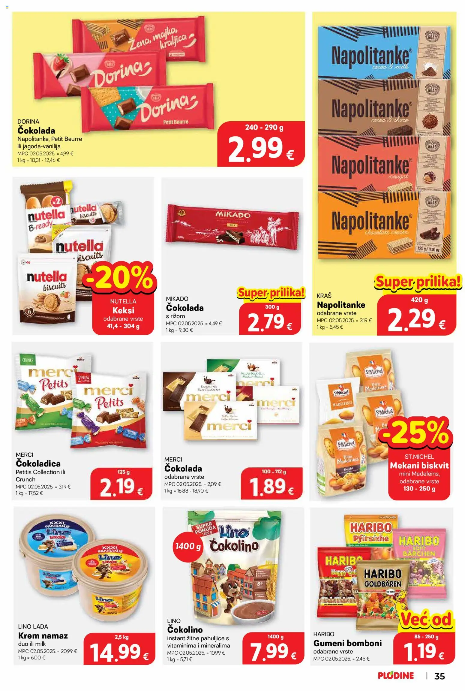 Plodine katalog | vrijedi od 17.06.2026 | Stranica: 35 | Proizvodi: Nutella, Dorina, Petit Beurre, Čokolada