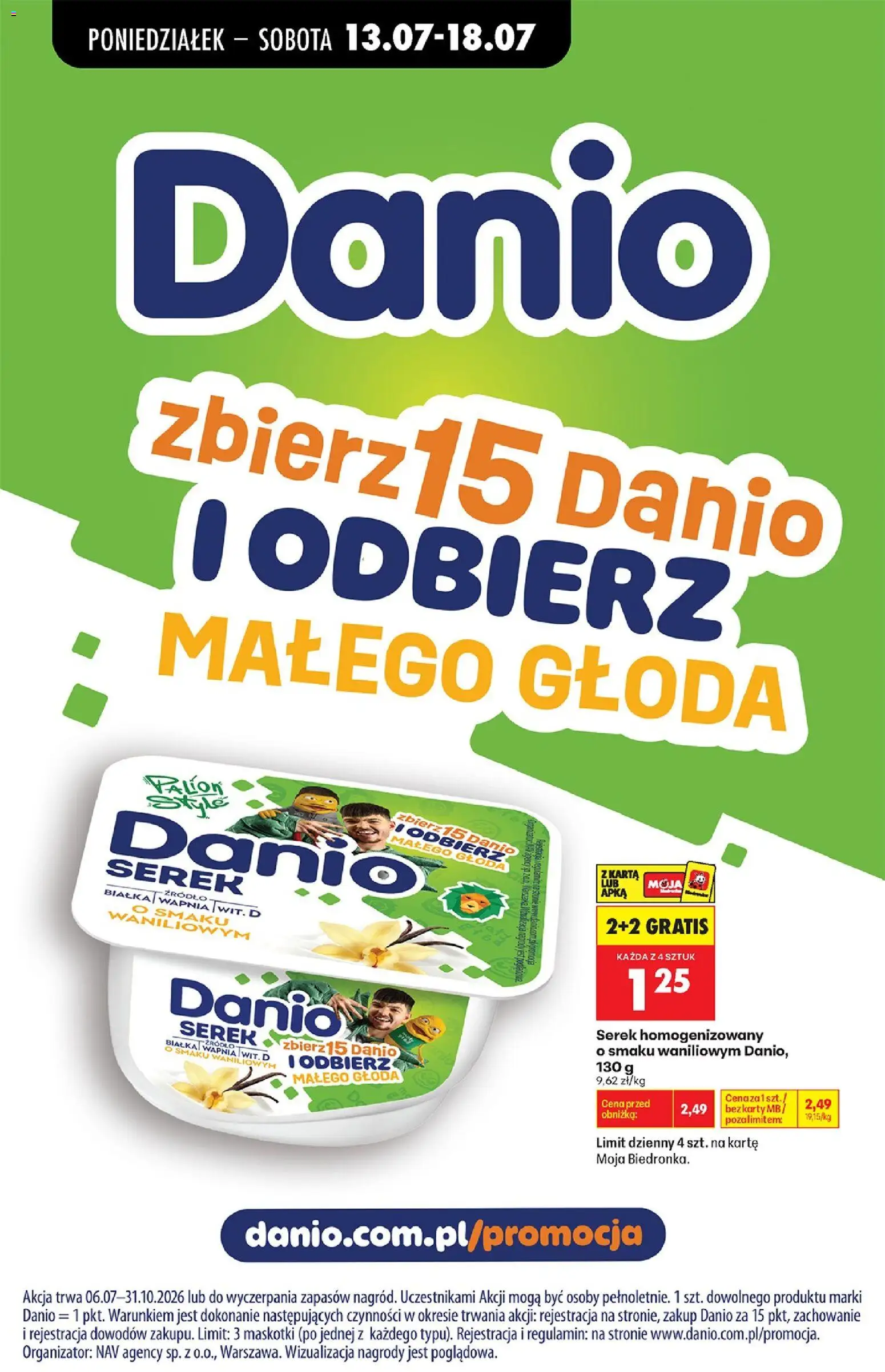 Biedronka gazetka od poniedziałku od 13.07.2026 | Strona: 48 | Produkty: Karta, Serek homogenizowany, Serek