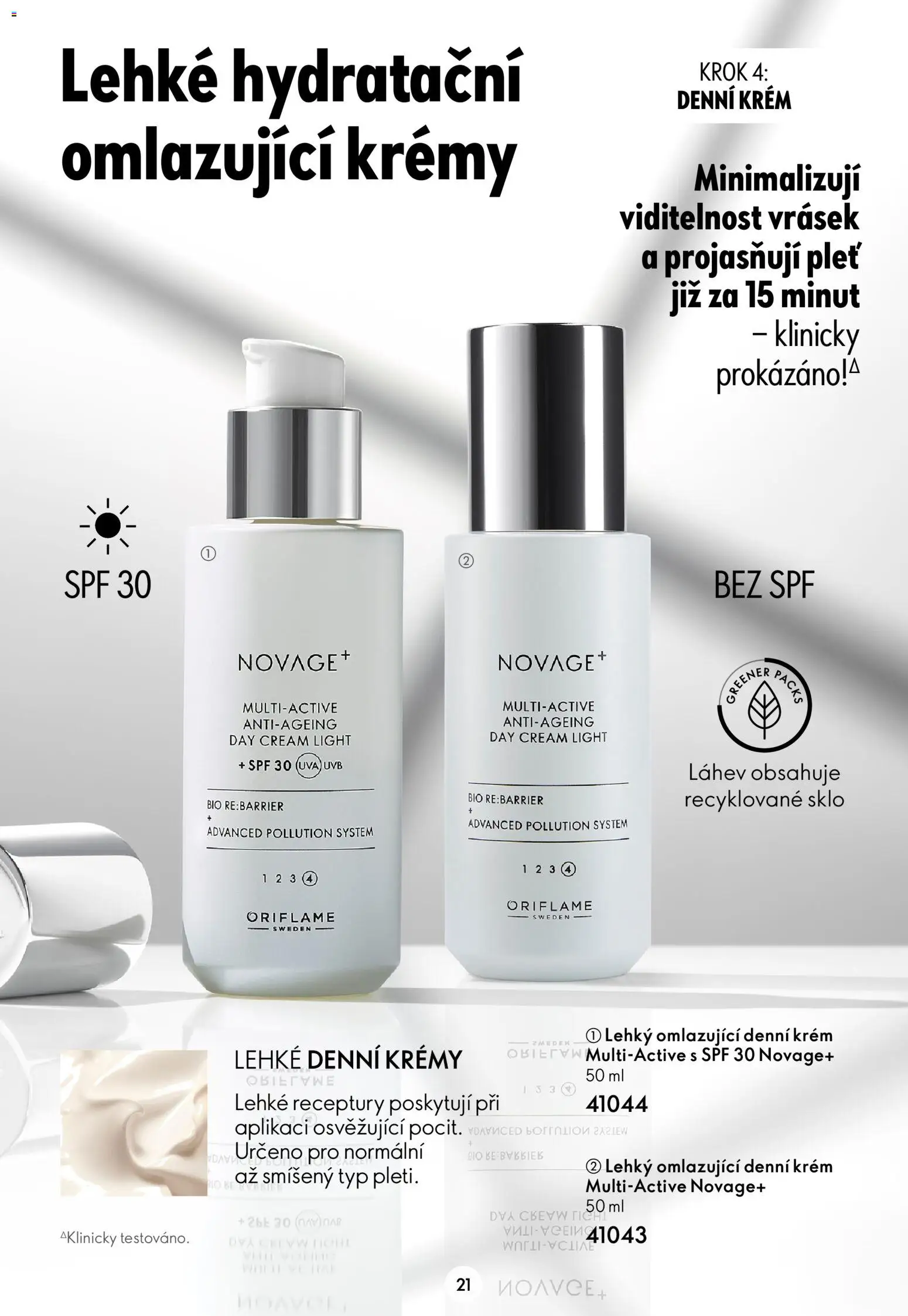 Oriflame katalog Novage+ od 21.07.2026 | Strana: 21 | Produkty: Krém, Láhev