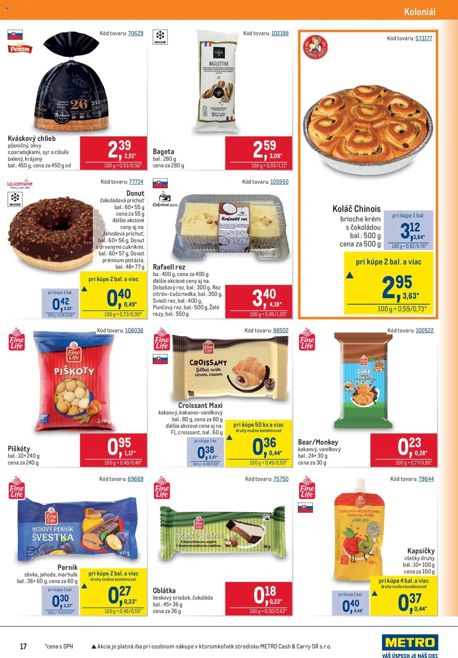 Nové Metro akcie – leták je platný od 17.06.2026 | Strana: 17 | Produkty: Syr, Donut, Čokoláda, Krém
