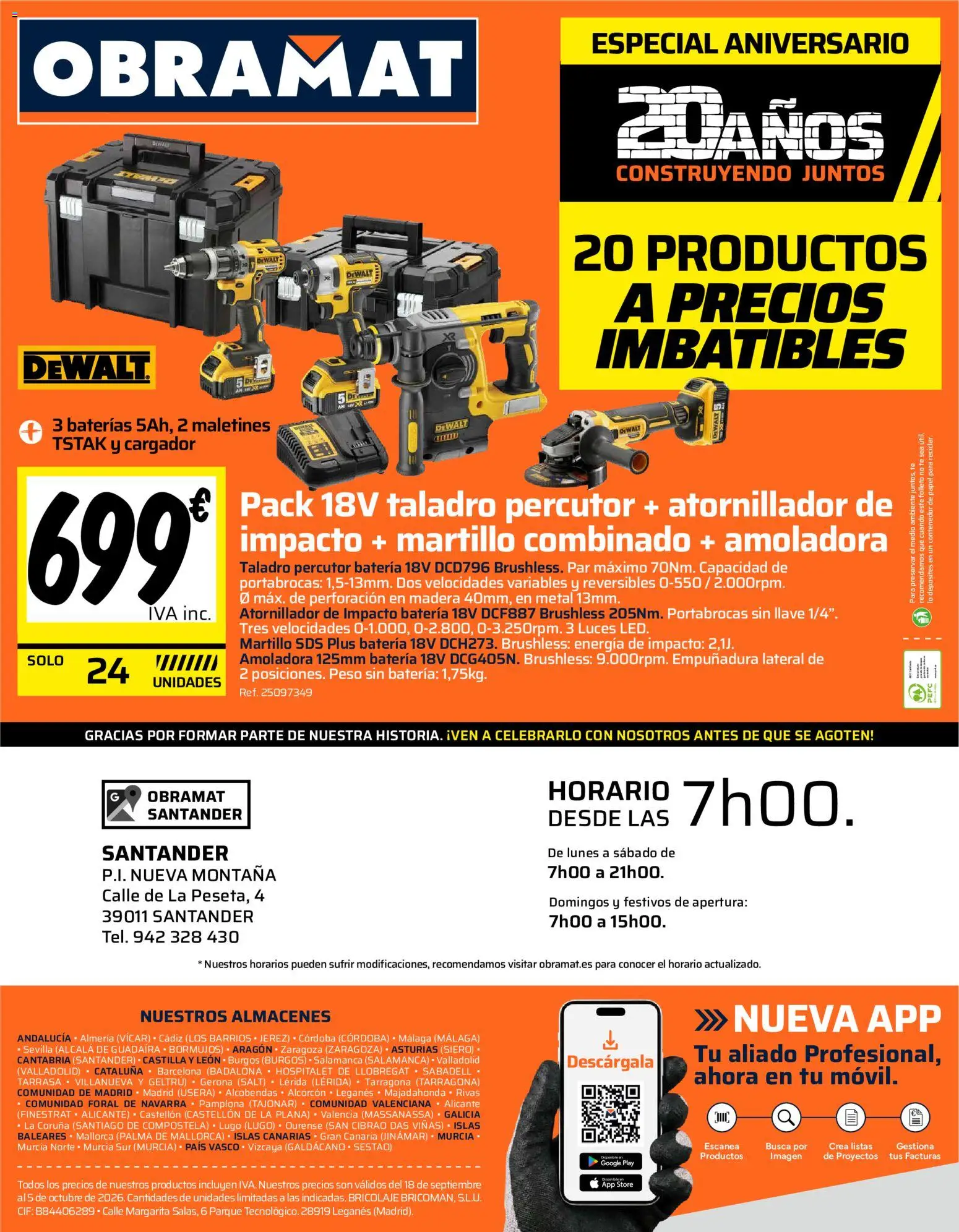 Obramat - Santander │ válido desde el 18/09/2026 | Página: 8 | Productos: Taladro percutor, Té, Peso, Batería