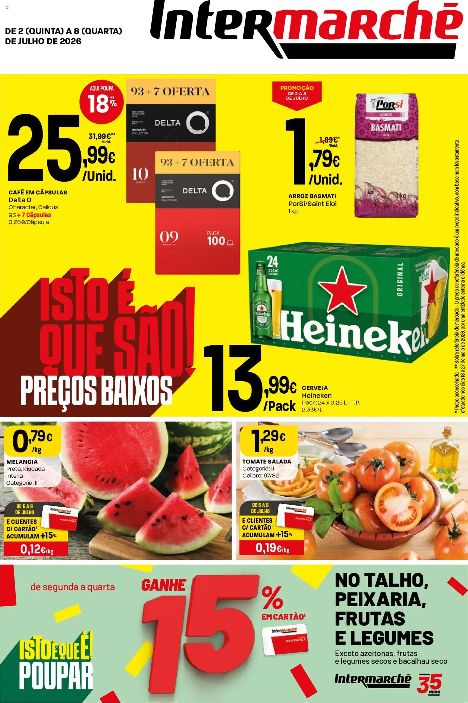 Intermarché Folheto Mini │ válido de 02/07/2026 | Página: 1 | Produtos: Delta q, Café, Tomate, Melancia