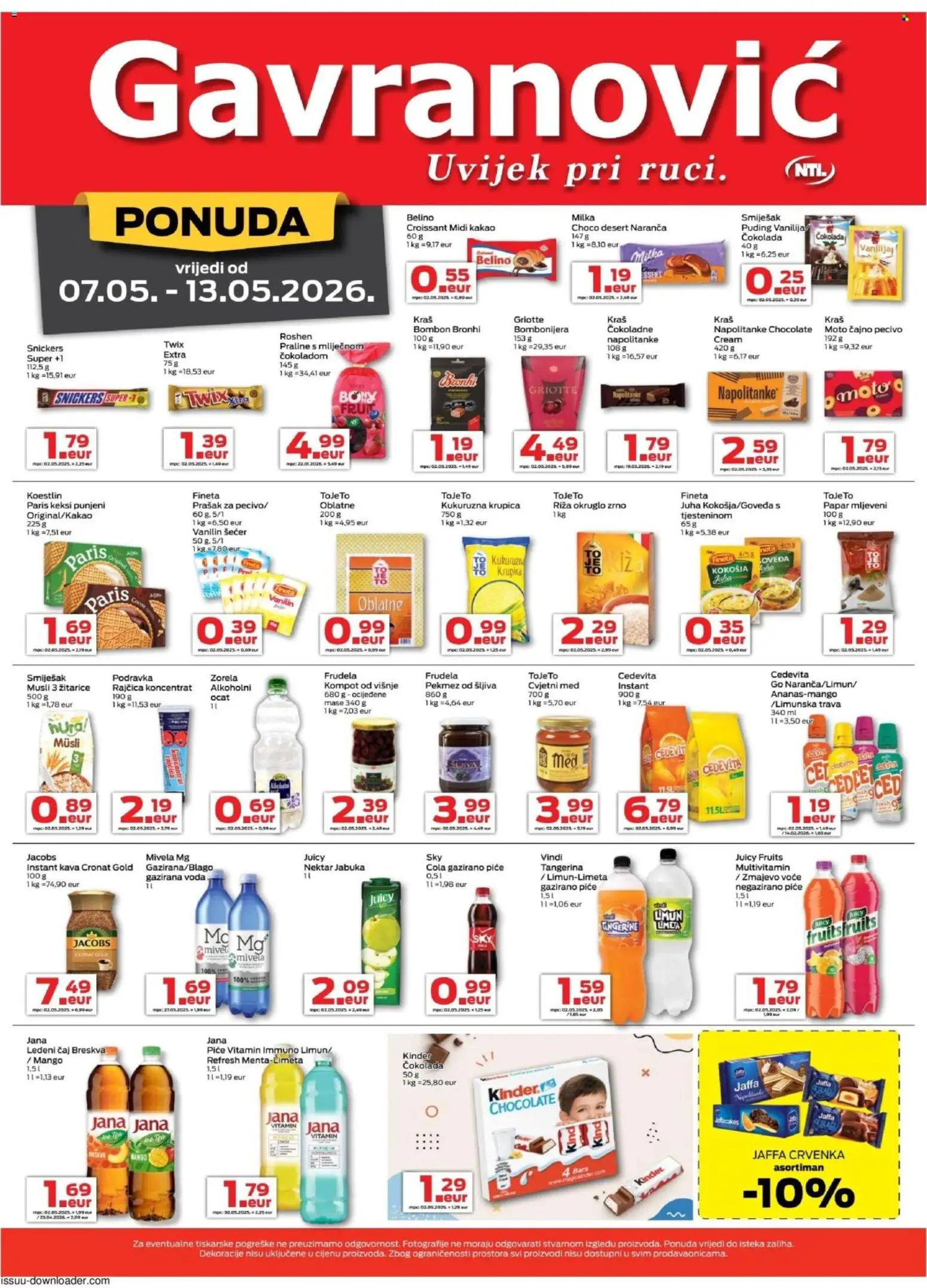Gavranović katalog | vrijedi od 07.05.2026 | Stranica: 2 | Proizvodi: Podravka, Musli, Kakao, Vanilin šećer