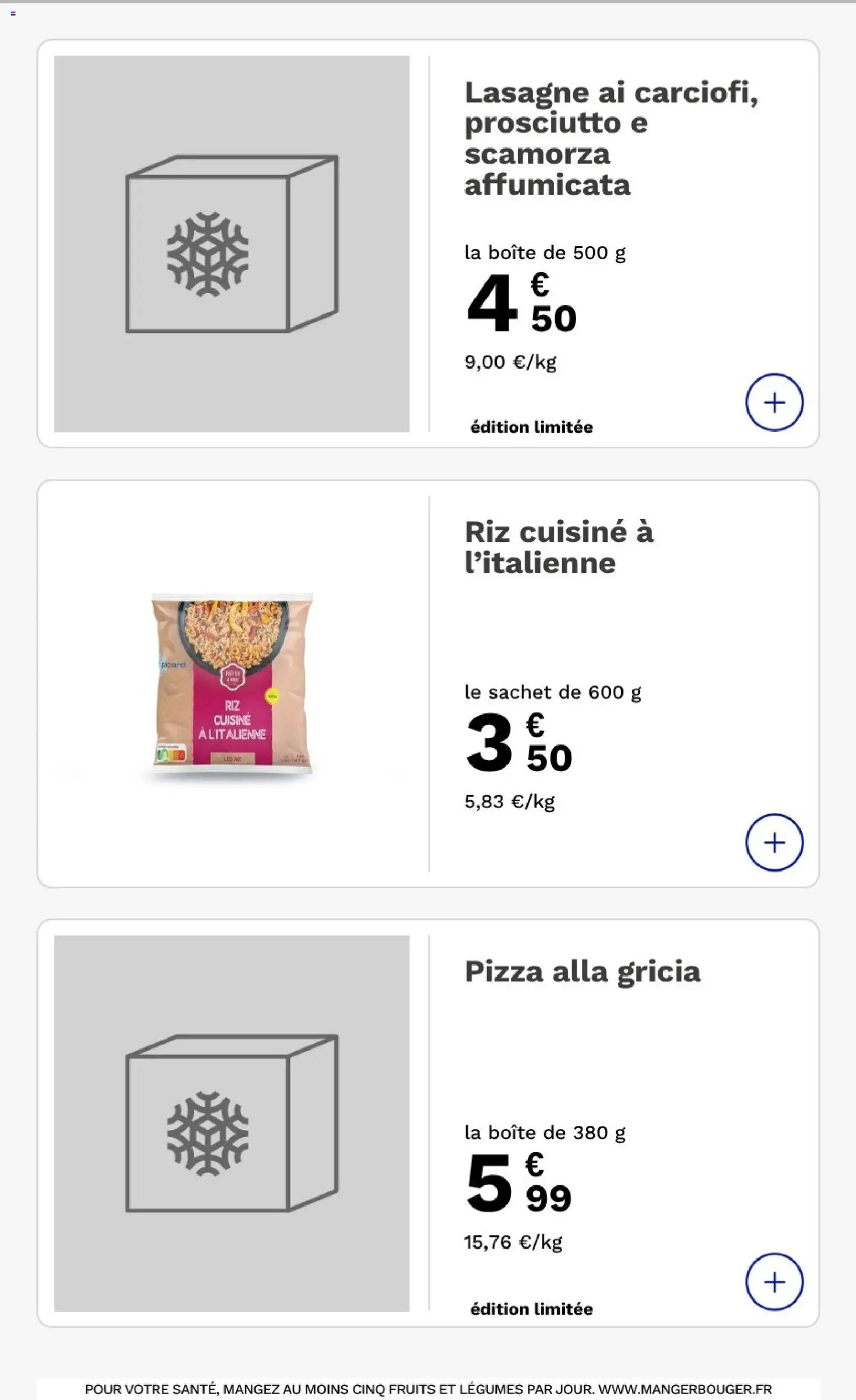 {H1} | Page: 5 | Produits: Prosciutto, Fruits, Pizza, Riz