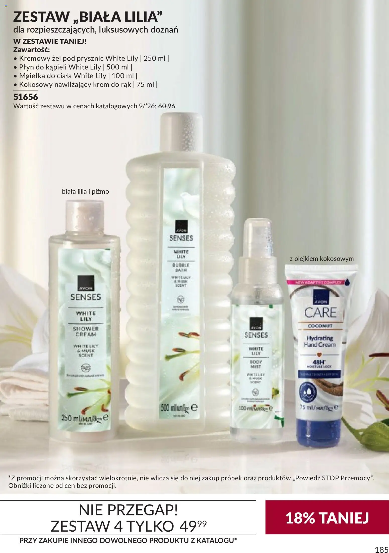 Avon Katalog 9 2026 od 01.09.2026 | Strona: 185 | Produkty: Płyn do kąpieli, Prysznic, Żel pod prysznic, Krem
