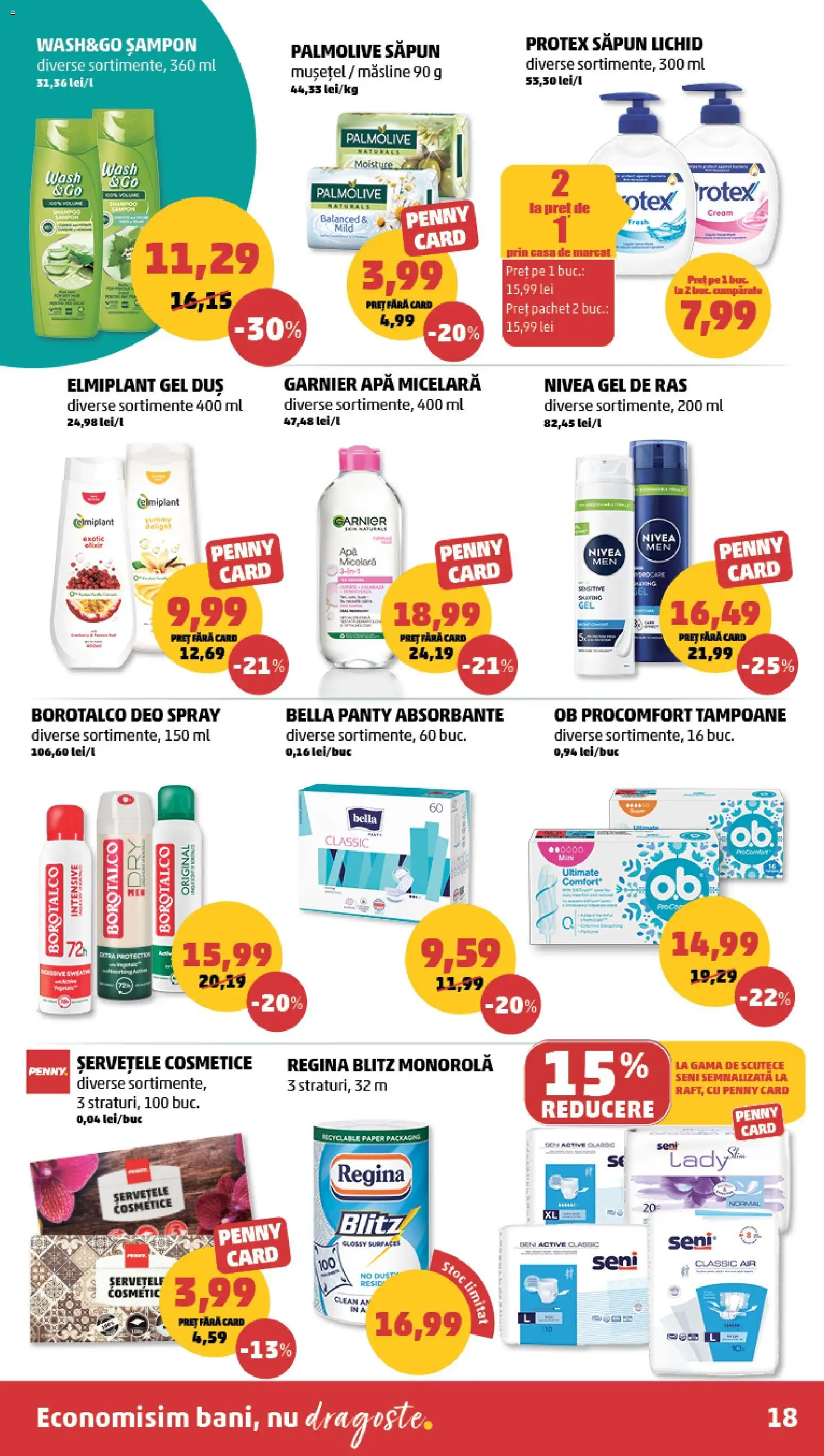 Noul catalog PENNY – valabil de la 25.03.2026 | Pagină: 18 | Produse: Măsline, Săpun lichid, Absorbante, Scutece