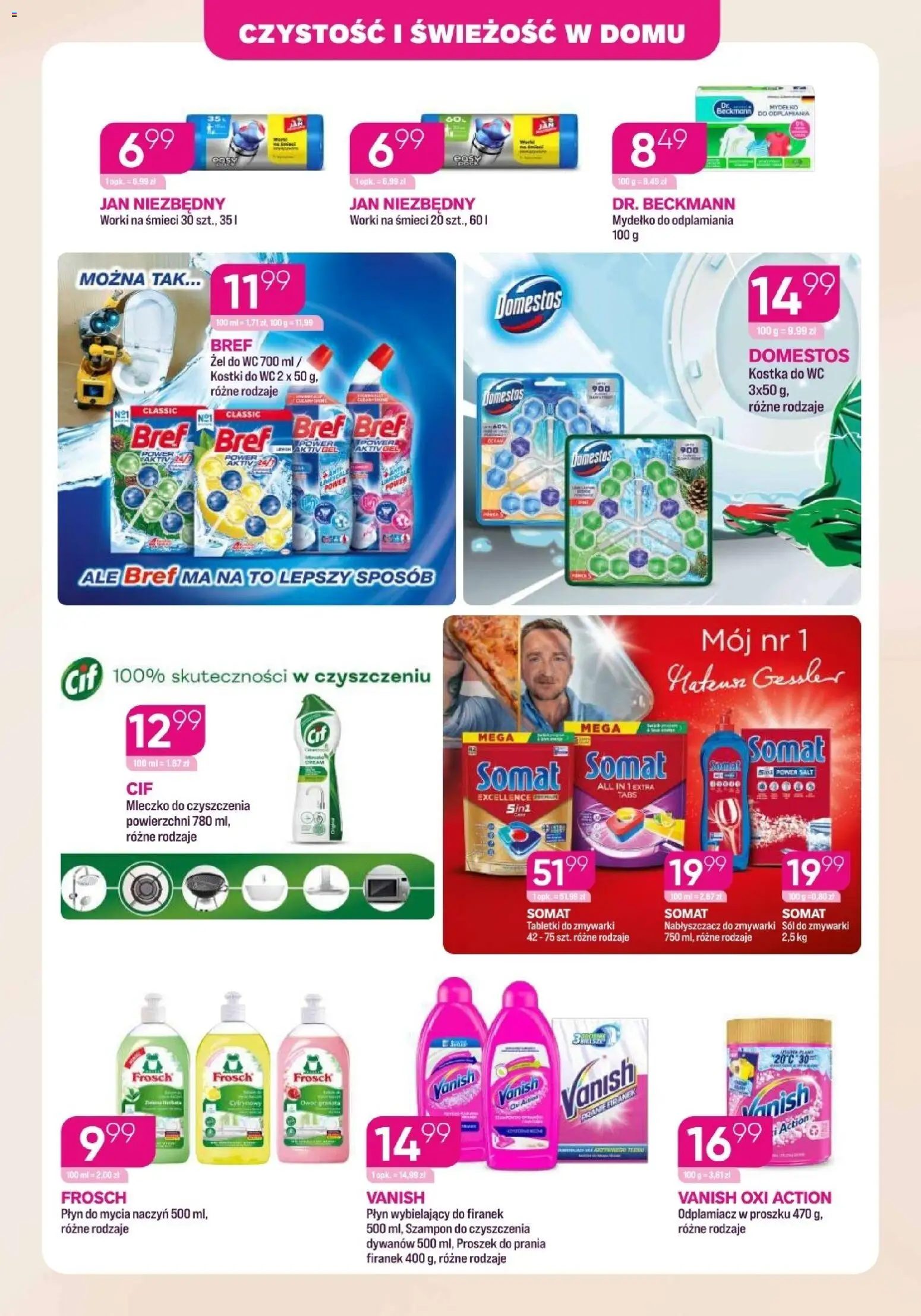 Koliber gazetka od 09.07.2026 | Strona: 7 | Produkty: Kostki do wc, Vanish, Proszek do prania, Płyn do mycia naczyń