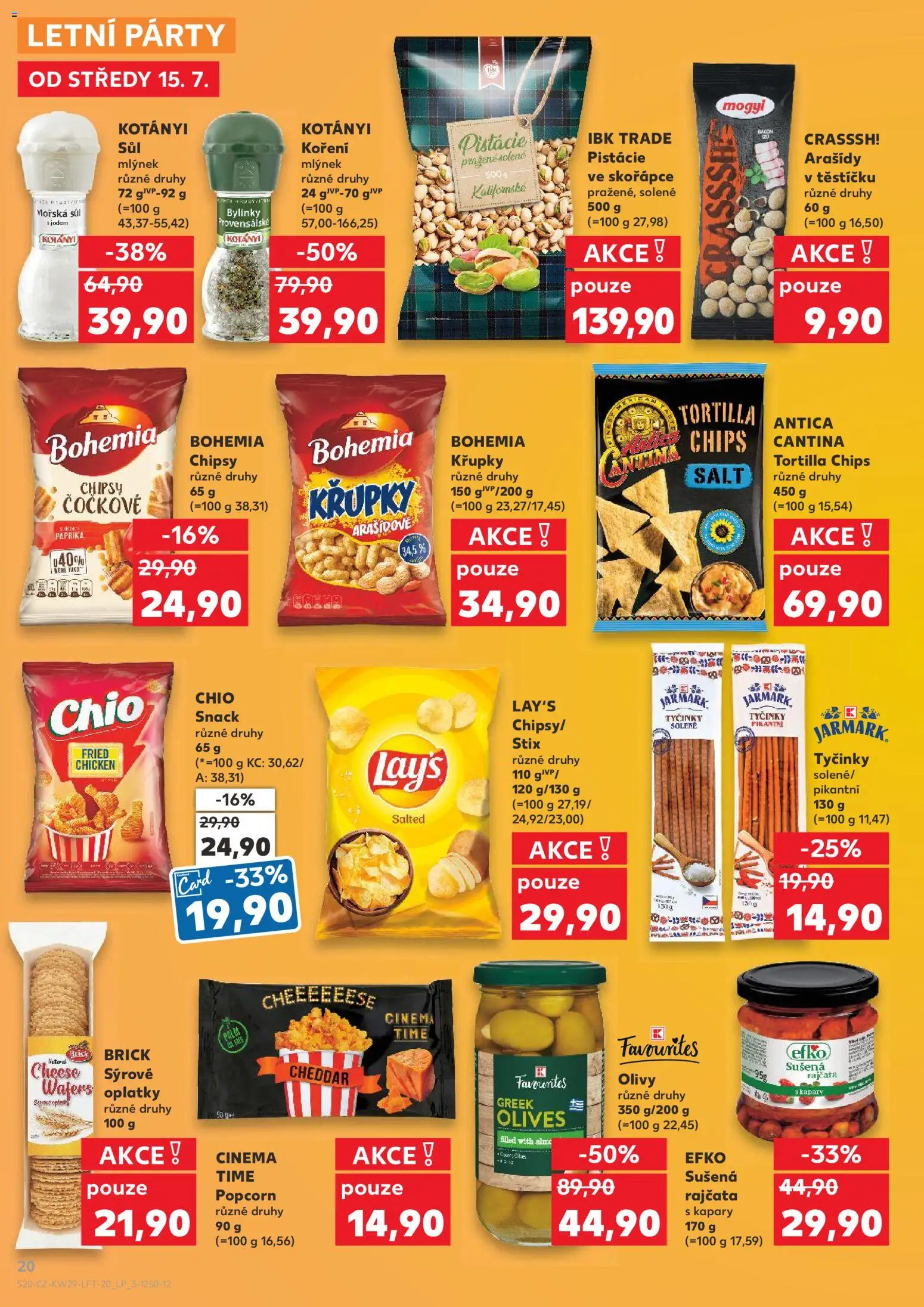Kaufland leták - Liberec od 15.07.2026 | Strana: 20 | Produkty: Paprika, Lay's, Chipsy, Bohemia chips