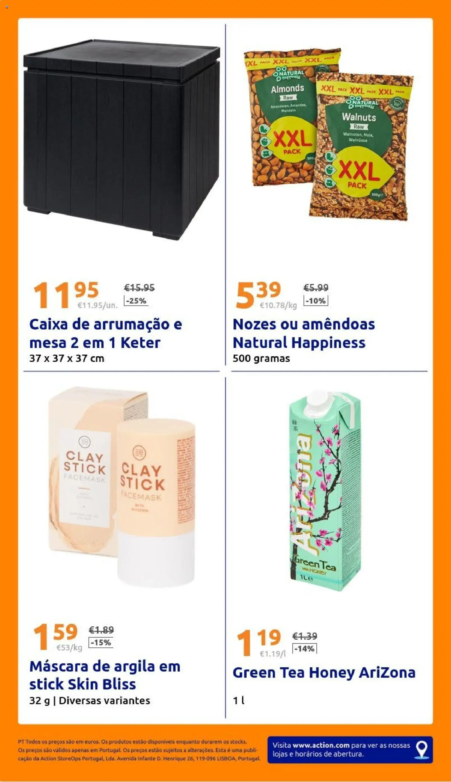 Action folheto │ válido de 19/08/2026 | Página: 22 | Produtos: Argila, Caixa de arrumação, Mesa, Nozes