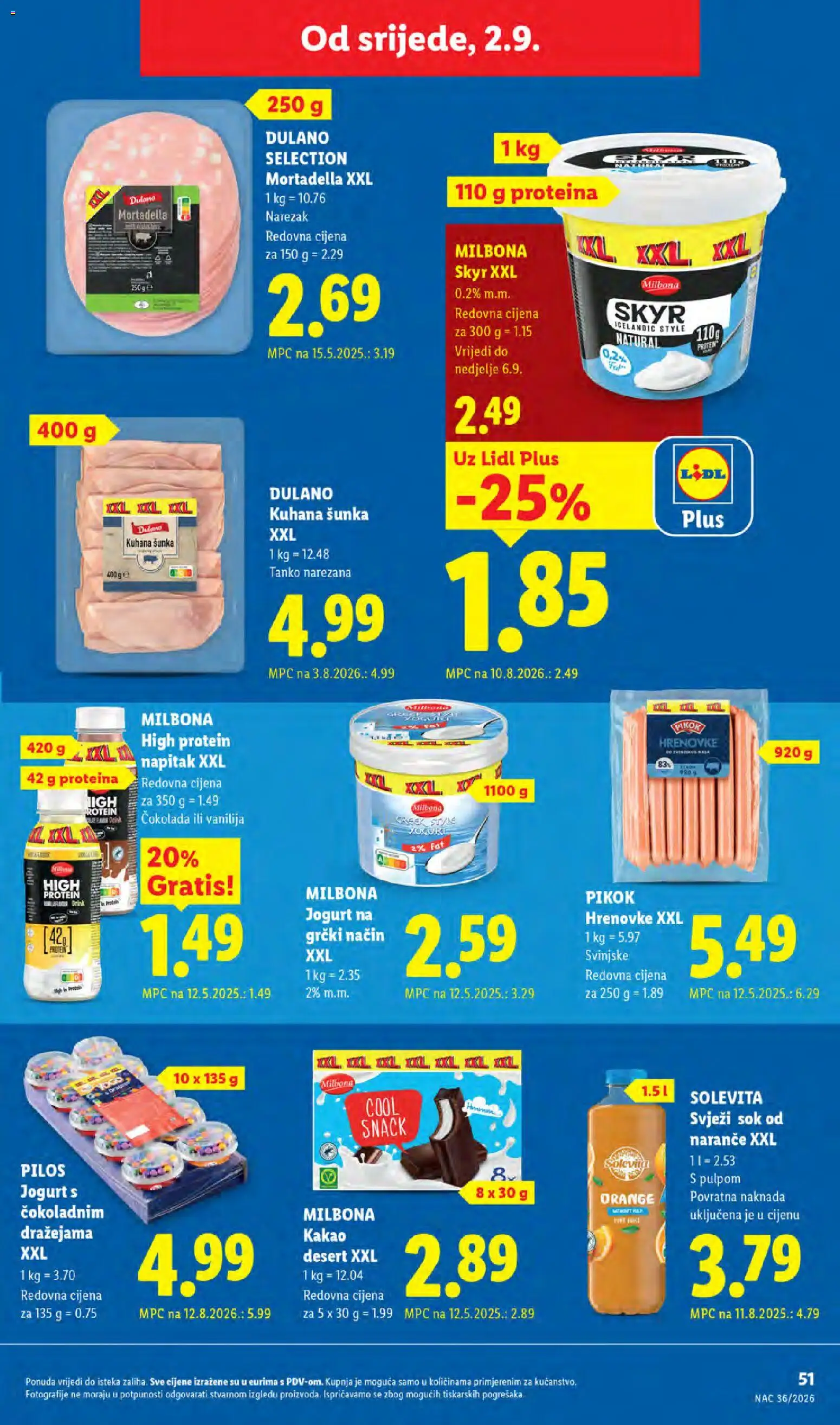 Lidl katalog | vrijedi od 31.08.2026 | Stranica: 51 | Proizvodi: Jogurt, Čokolada, Sok, Kakao