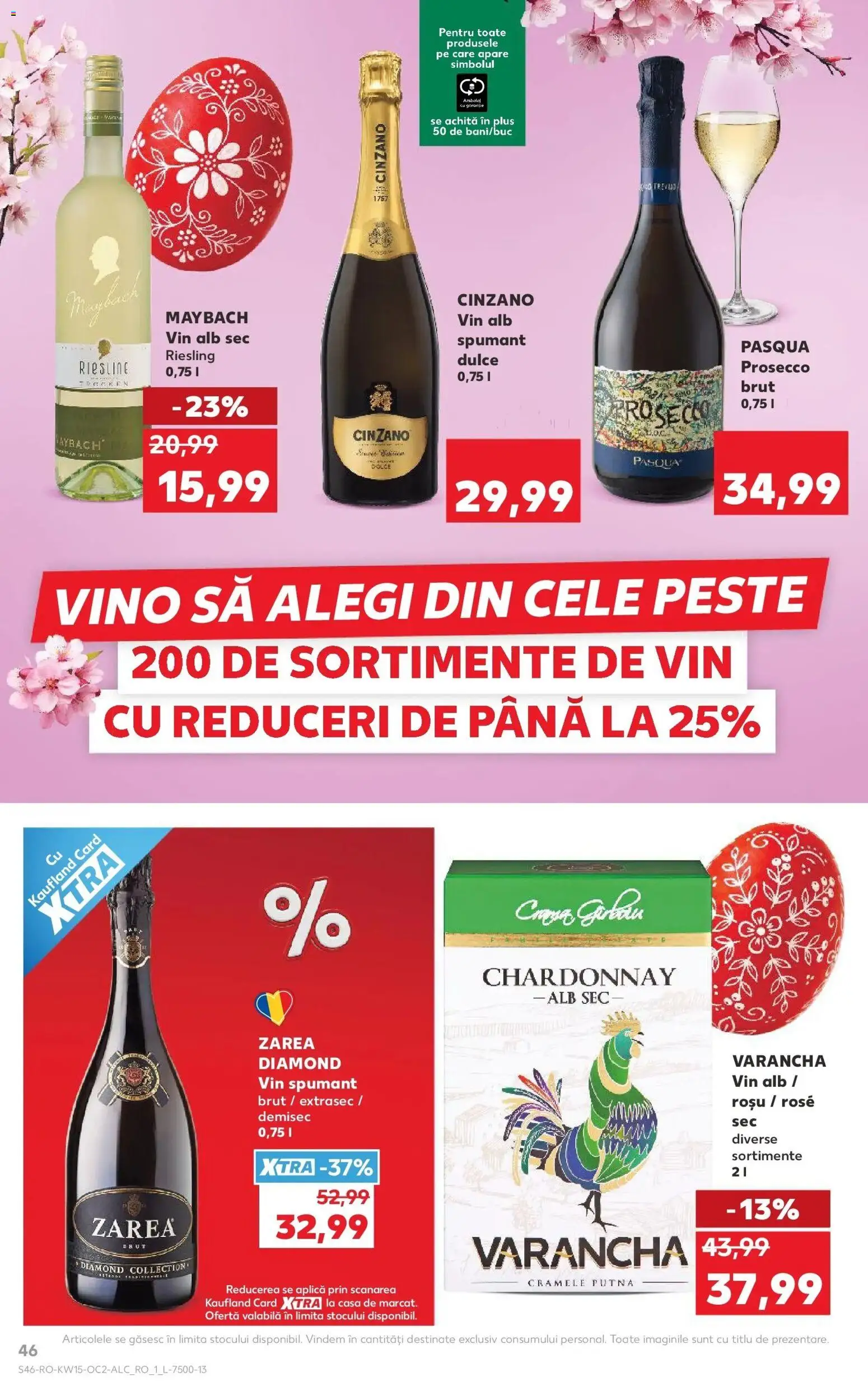 Noul catalog Kaufland – valabil de la 08.04.2026 | Pagină: 46 | Produse: Prosecco, Vin, Pește