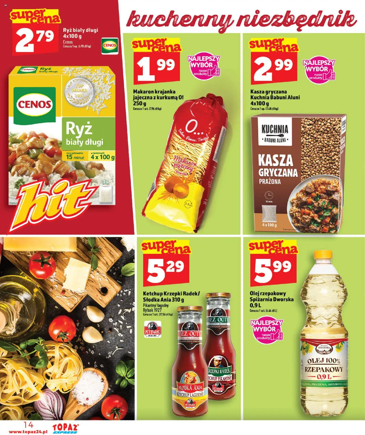 Topaz gazetka - Express od 03.09.2026 | Strona: 14 | Produkty: Kurkuma, Ketchup, Kasza gryczana, Ryż