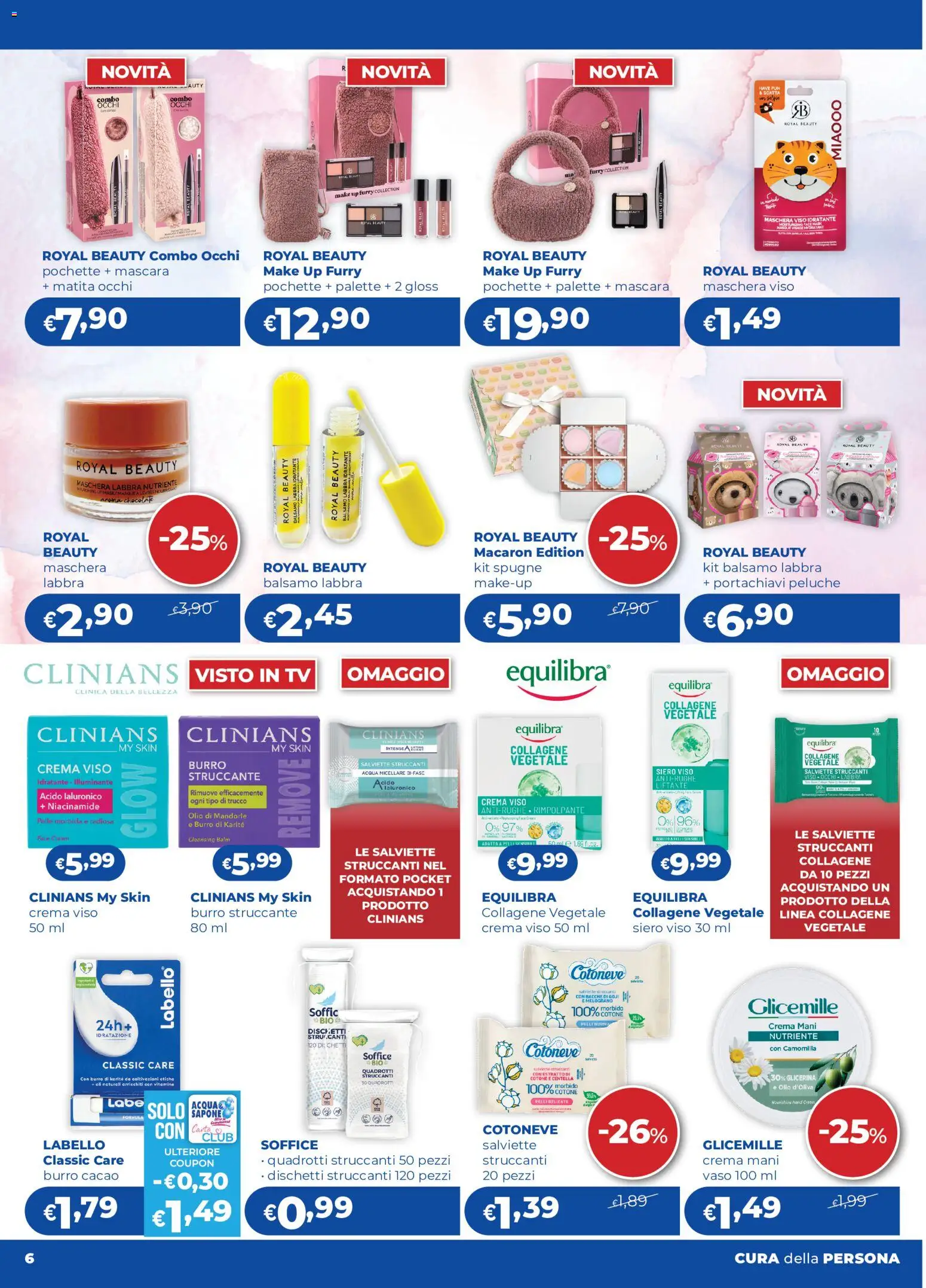 Volantino Acqua e Sapone del 02/11/2026 | Pagina: 6 | Prodotti: Acqua micellare, Crema viso, Dischetti struccanti, TV