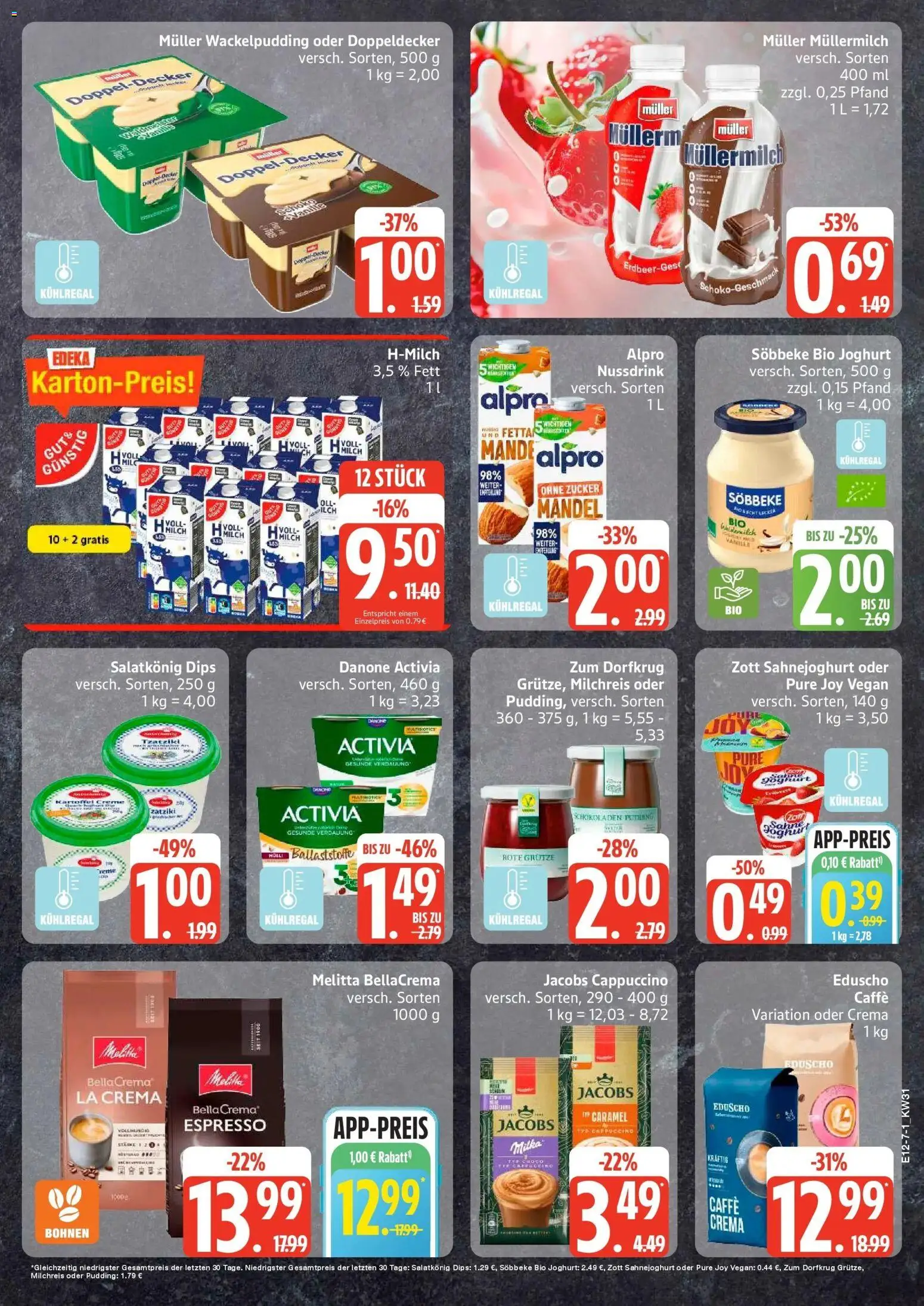 Edeka Prospekt Norderstedt – gültig ab 27.07.2026 | Seite: 7 | Produkte: Melitta, Pudding, Alpro, Zucker