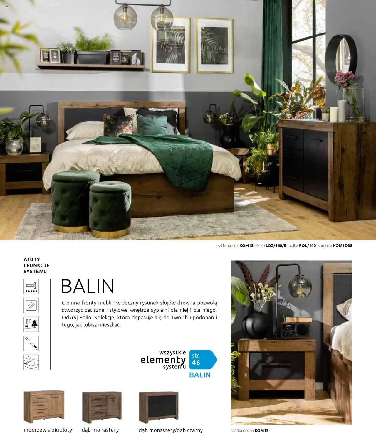 Black Red White Gazetka - Katalog rodzinnych wnętrz od 24.05.2024 | Strona: 90 | Produkty: Łóżko, Komoda, Półka, Szafka nocna