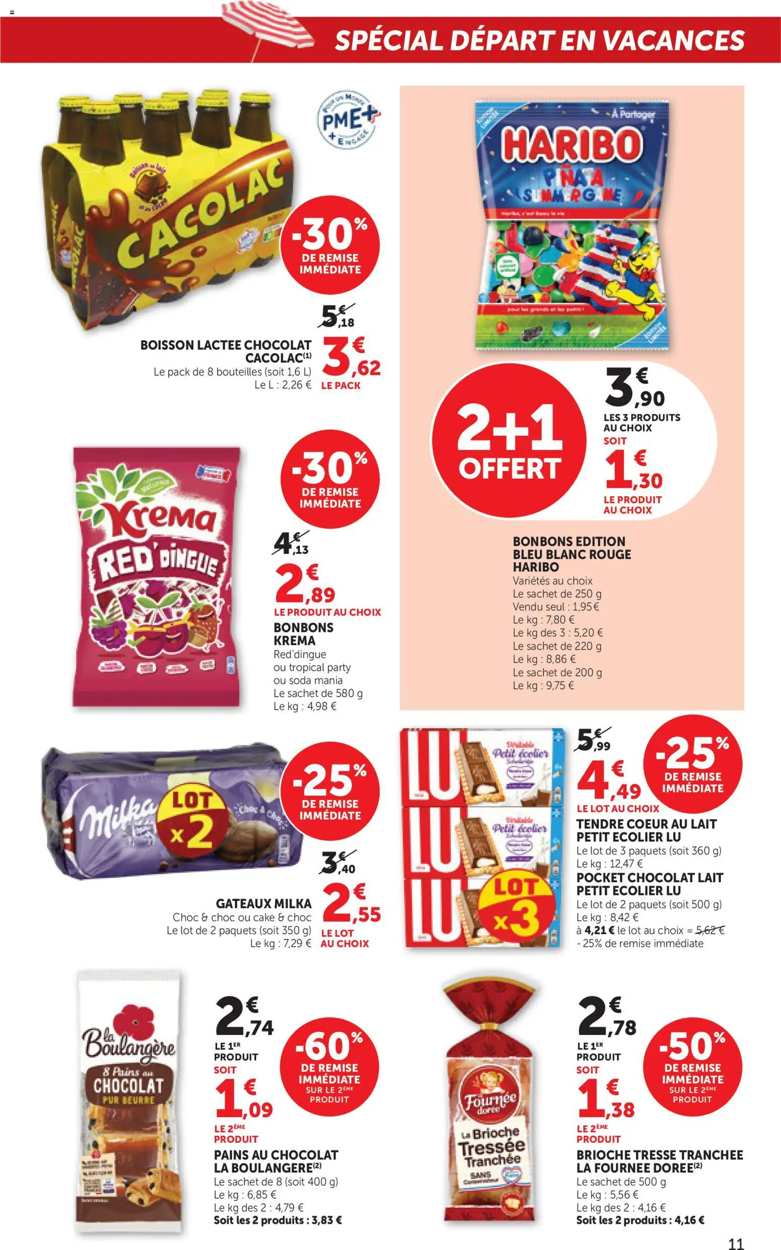 {H1} | Page: 11 | Produits: Lait, Beurre, Chocolat, Bonbons