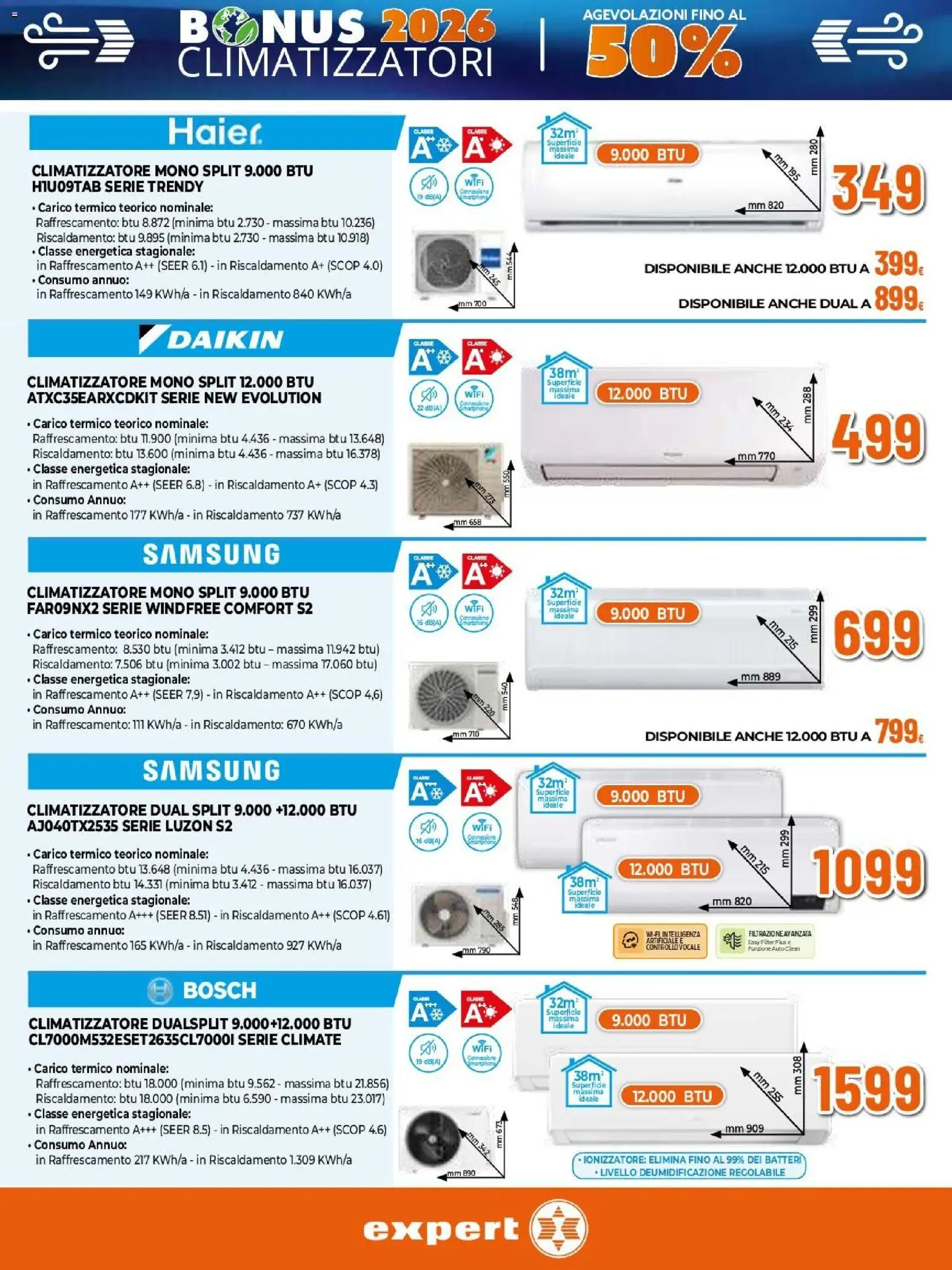 Volantino Expert del 20/08/2026 | Pagina: 26 | Prodotti: Climatizzatore, Smartphone, Samsung