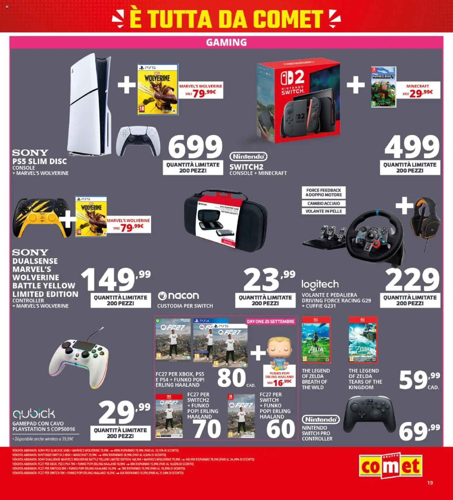 Volantino Comet del 24/09/2026 | Pagina: 19 | Prodotti: The, Cuffie, Cavo, Playstation