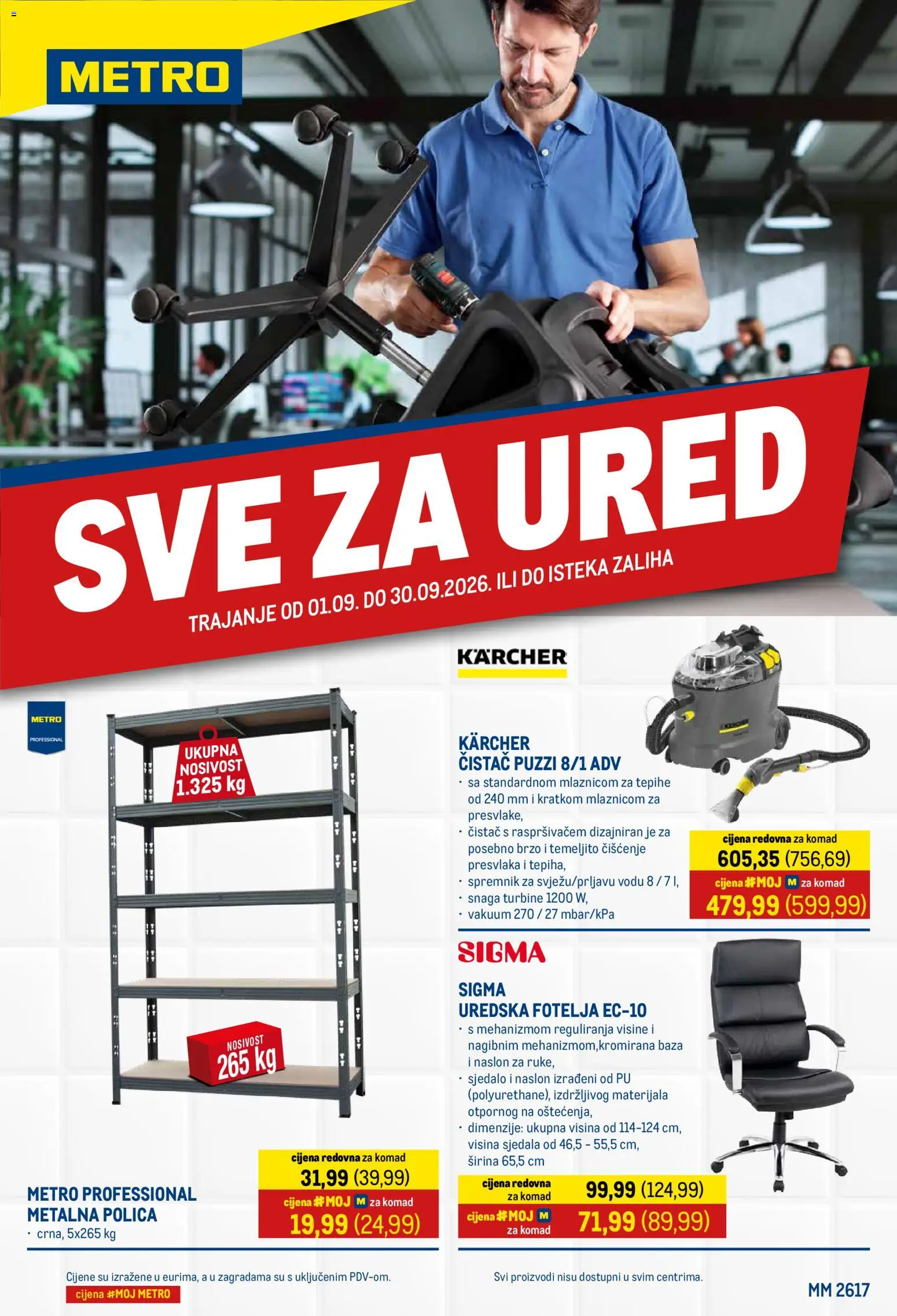 Metro katalog | vrijedi od 01.09.2026 | Stranica: 1 | Proizvodi: Fotelja, Polica, Sjedala, Kärcher