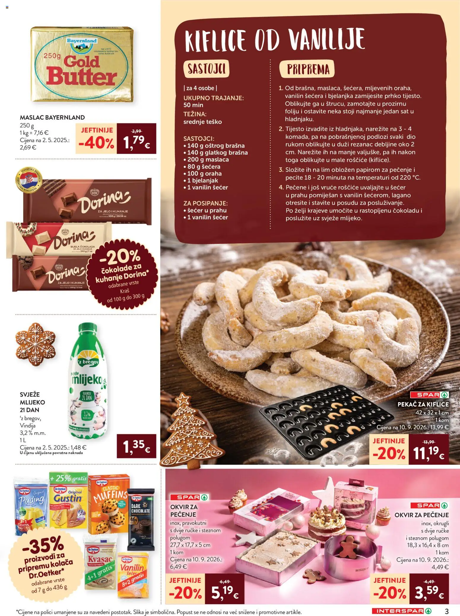 Interspar katalog | vrijedi od 07.10.2026 | Stranica: 3 | Proizvodi: Tijesto, Kiflice, Šećer, Vanilin šećer