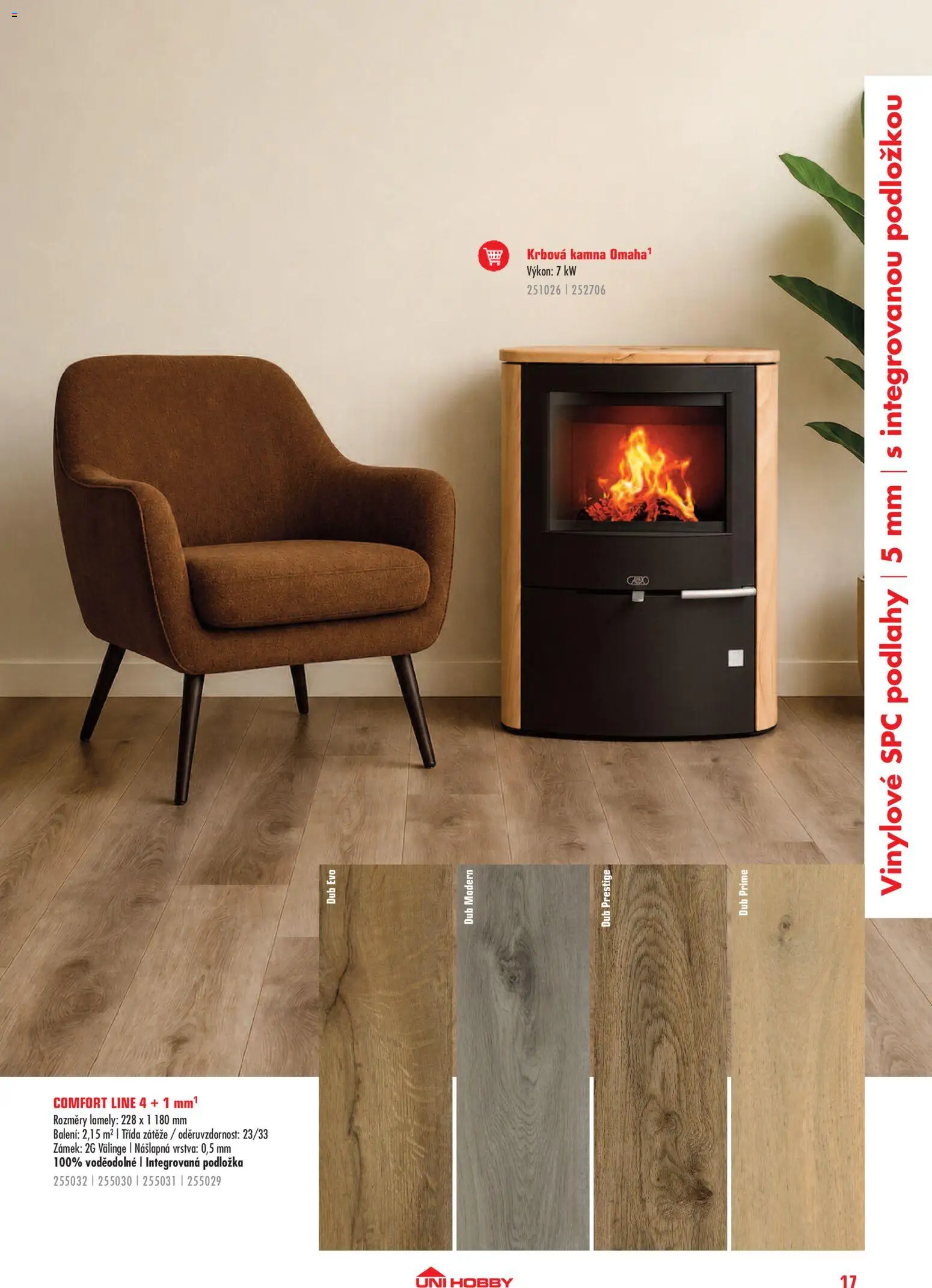 Uni Hobby katalog - Interiér od 09.09.2026 | Strana: 17 | Produkty: Krbová kamna