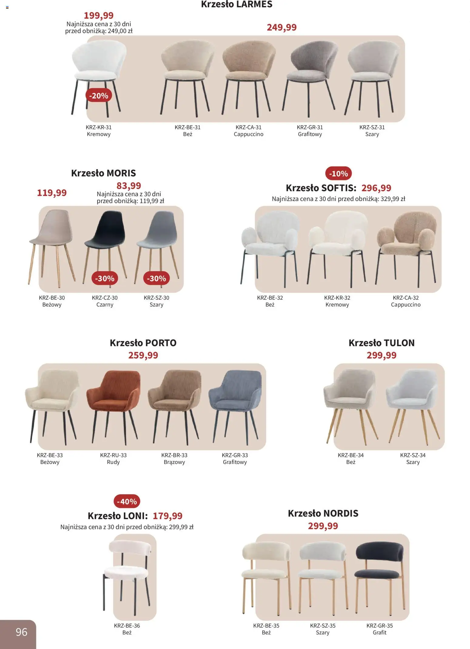 Bodzio Katalog od 01.08.2026 | Strona: 96 | Produkty: Cappuccino, Krzesło