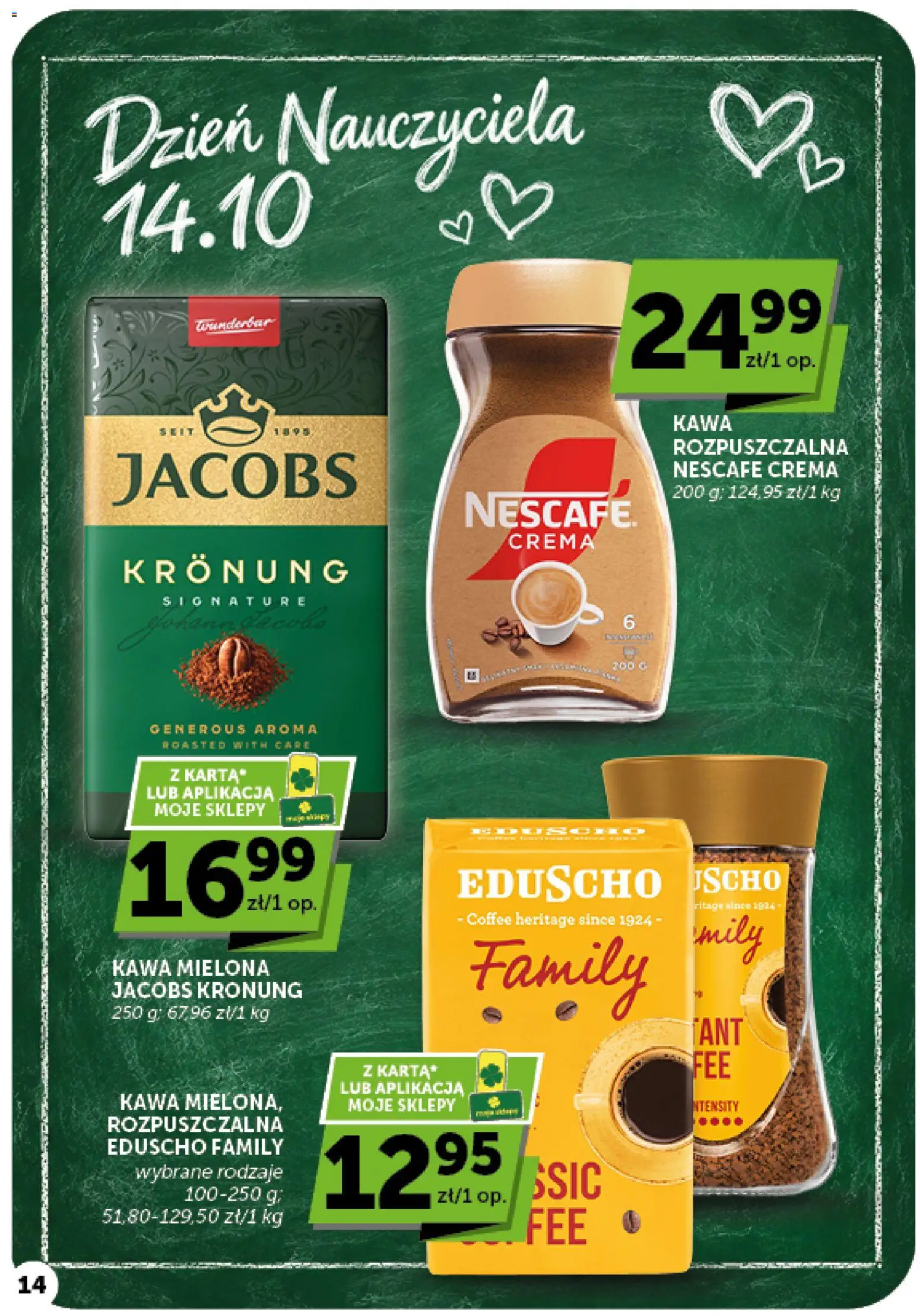 Groszek gazetka od 08.10.2026 | Strona: 14 | Produkty: Jacobs, Nescafe, Kawa, Kawa mielona