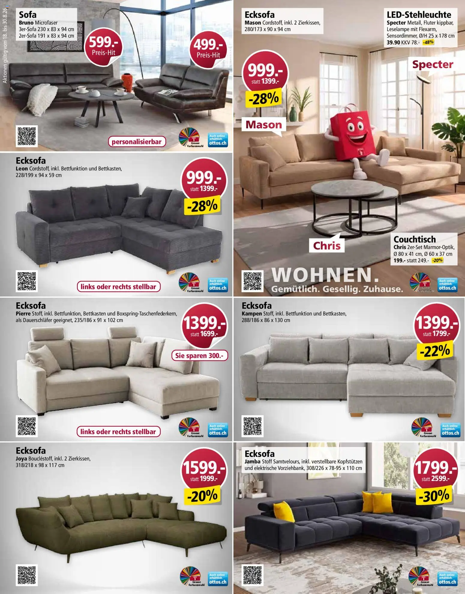 Otto's aktionen – gültig ab 18.08.2026 | Seite: 6 | Produkte: Sofa, Couchtisch, Ecksofa