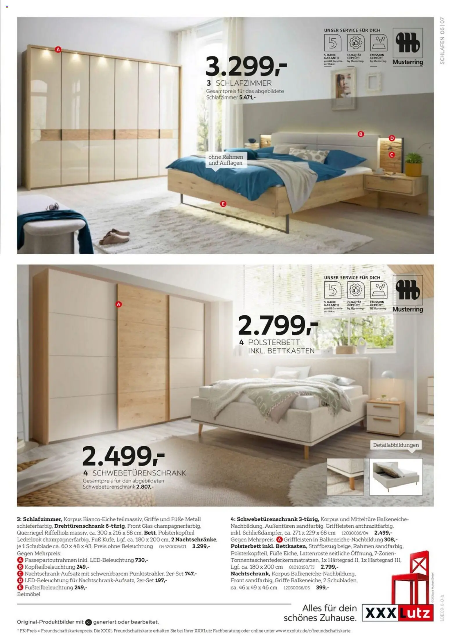 XXXLutz Musterring Spezial – gültig ab 05.09.2026 | Seite: 7 | Produkte: Schwebetürenschrank, Drehtürenschrank, Polsterbett