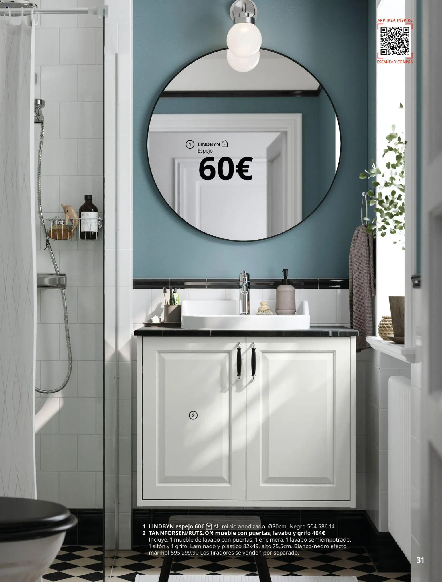 Catálogo IKEA Baños │ válido desde el 01/02/2026 | Página: 31 | Productos: Lavabo, Espejo