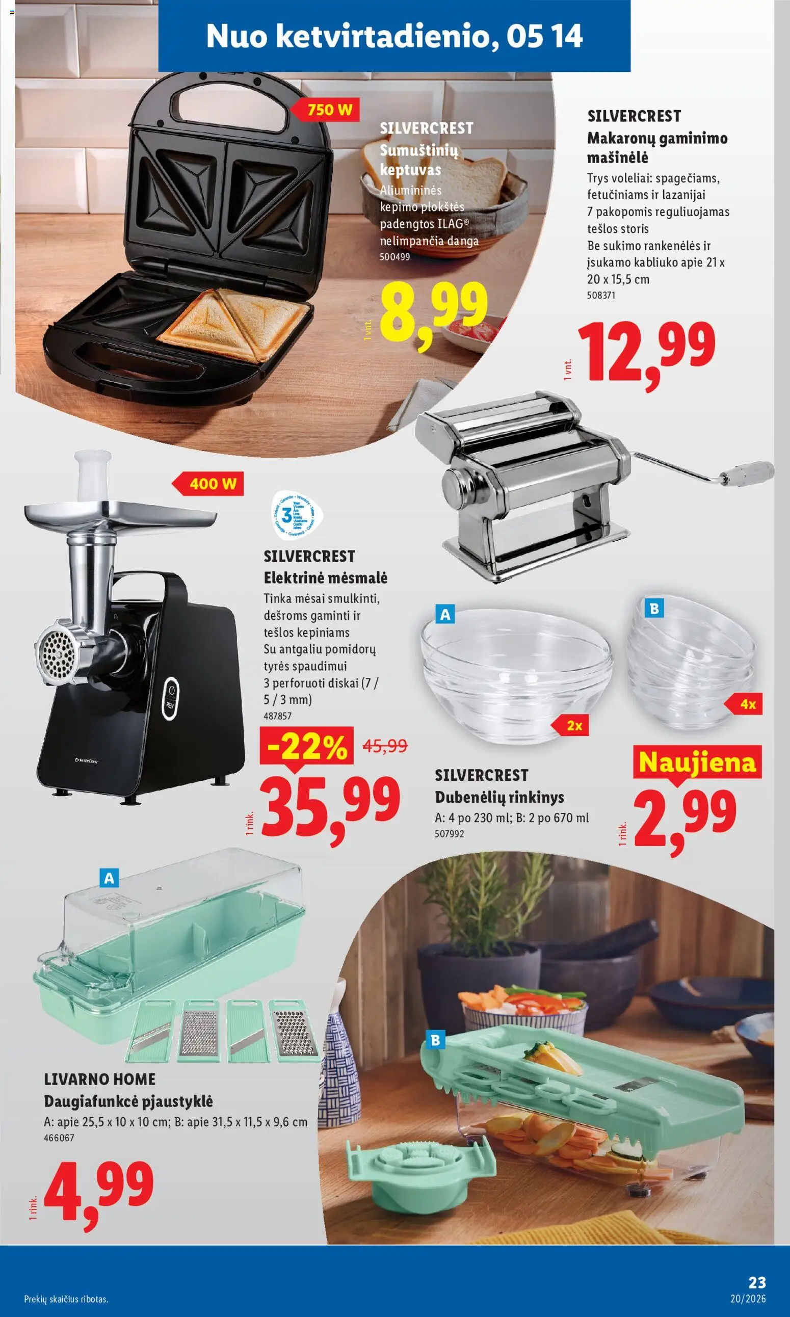 LIDL akcijos nuo 11.05.2026 | Puslapis: 23 | Prekių: Pjaustyklė
