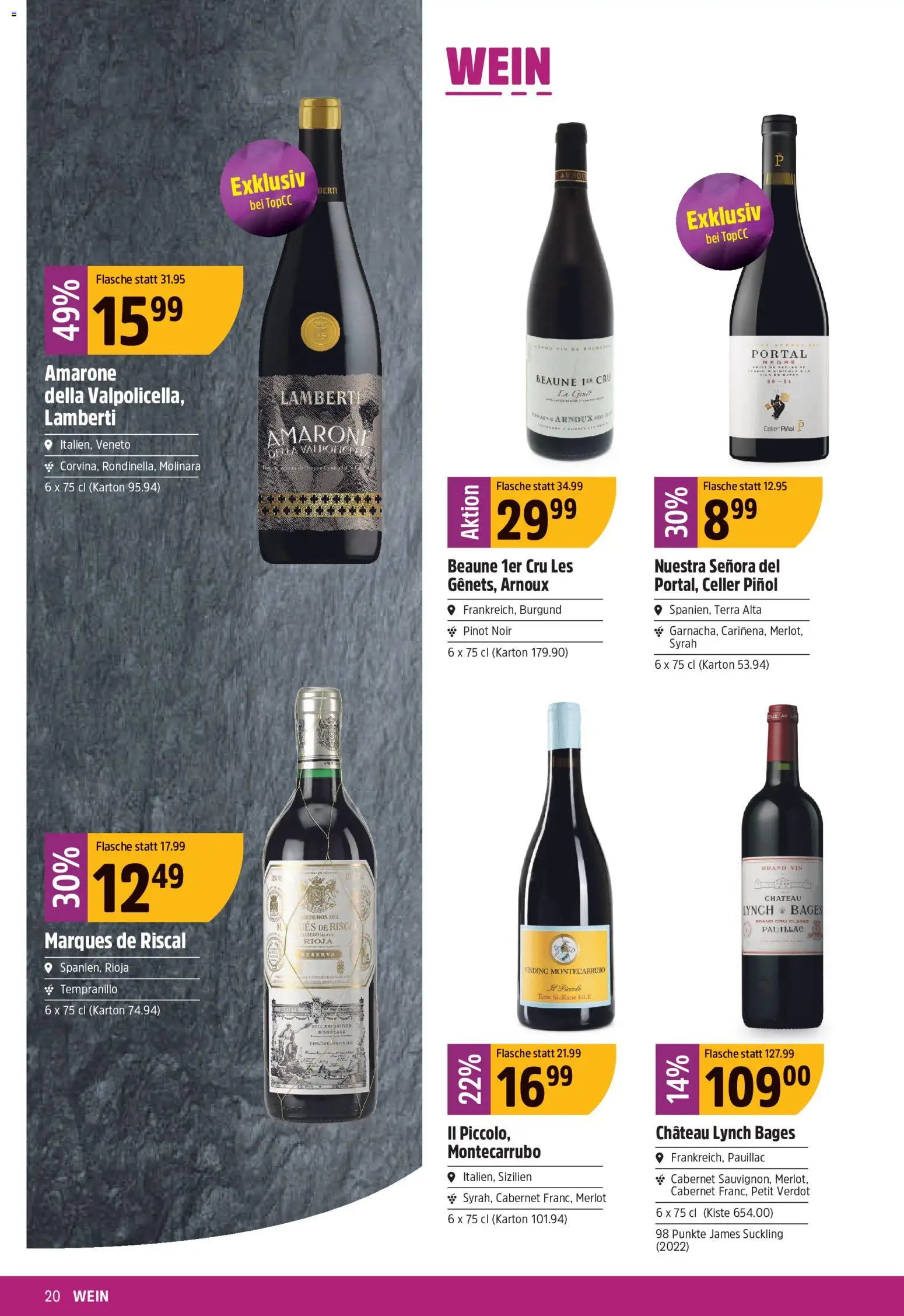 TopCC aktionen – gültig ab 03.08.2026 | Seite: 20 | Produkte: Merlot, Wein