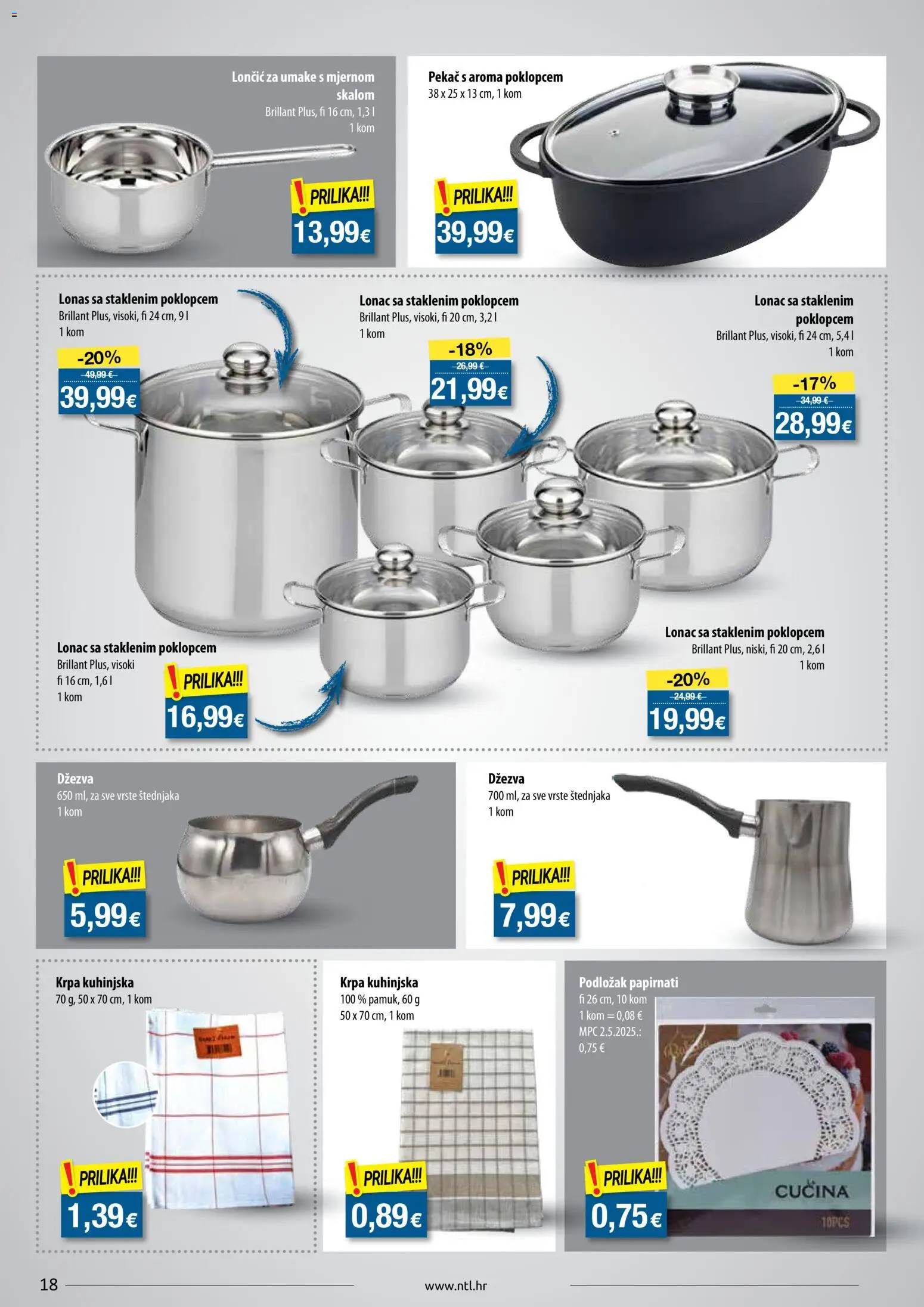 NTL katalog | vrijedi od 20.05.2026 | Stranica: 18 | Proizvodi: Krpa, Dzezva, Lonac