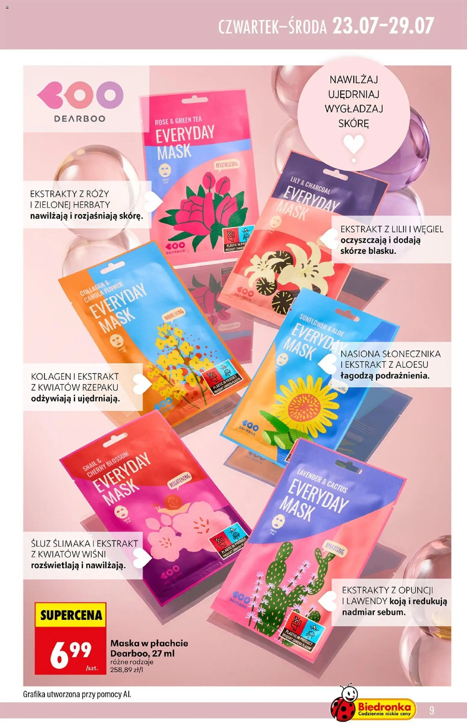 Biedronka Polsko leták - K Beauty oferta od 23.07.2026 | Strana: 9 | Produkty: Kolagen, Maska
